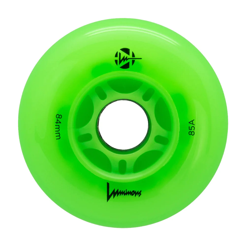 Luminous 84mm LED Light Up Inline Skate Wheels - Glow in the Dark Roller Skating Wheels for Night Skating, Outdoor Rinks, and Party Performances