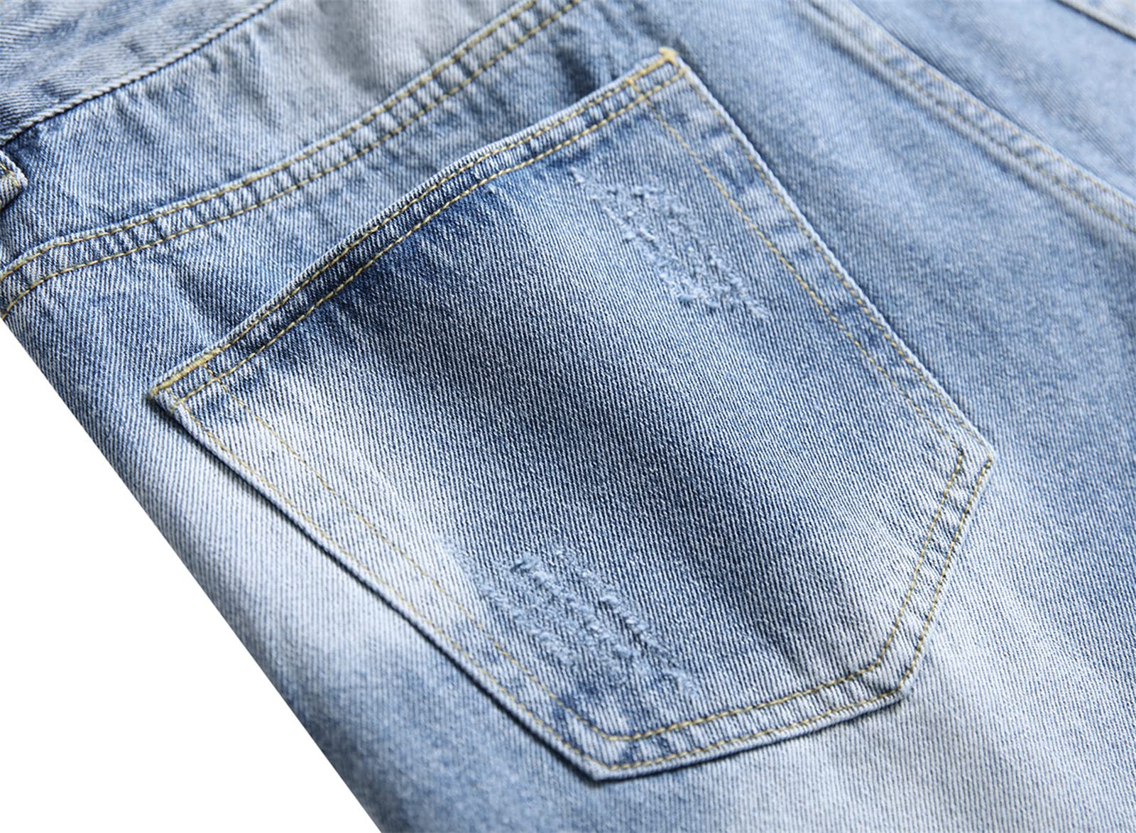 WoJogom Men's Ripped Straight-Leg Jeans - Distressed Denim Pants with Hole Details for Casual Wear (Plus Size Available) | Perfect for Street Style, Weekend Outfits & Urban Fashion