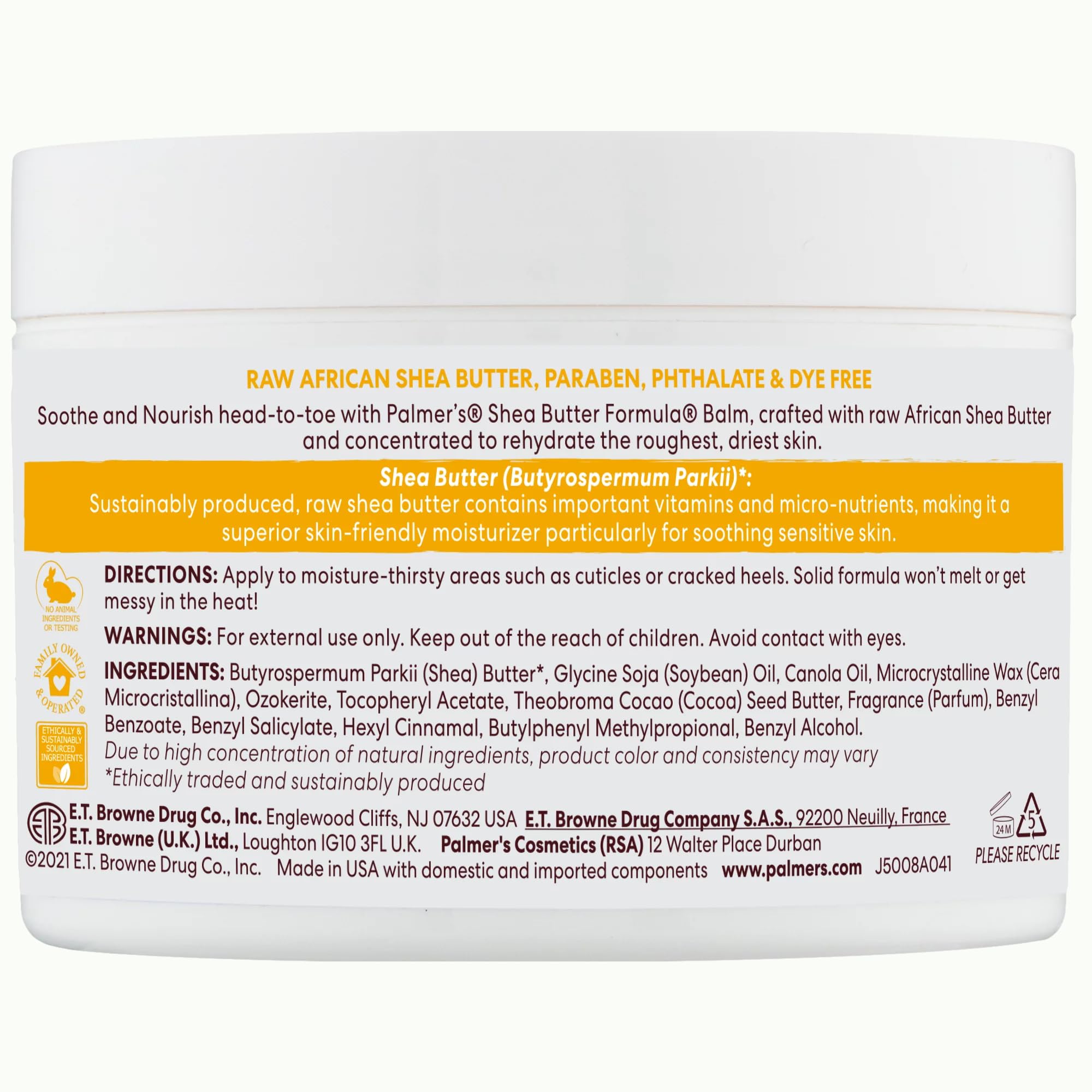 Palmers® Raw Shea Butter Body Balm 2-Pack (7.25oz Each) with Vitamin E - Ultra Moisturizing & Nourishing for Dry Skin - Bonus Exfoliating Sponge & Mini Spatula Included - Perfect for Daily Skincare Routine, Post-Shower Hydration & Travel Essentials