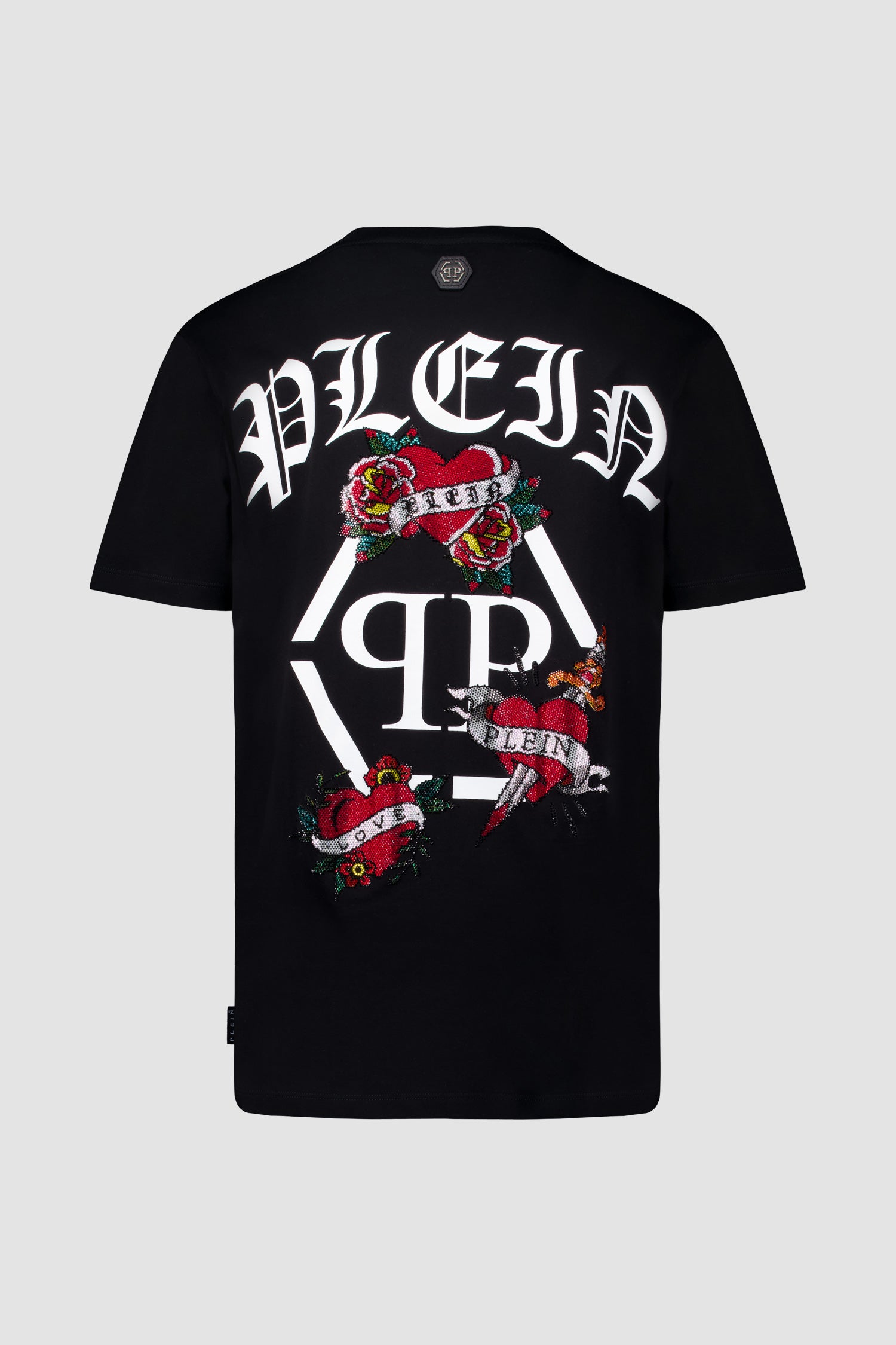 Philipp Plein Love Print Round Neck Short Sleeve T-Shirt for Men - Casual Streetwear & Everyday Fashion