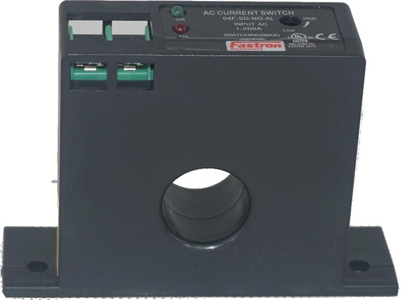 16F SD NO AL AC Current Switch - Multirange 1-10A, 10-50A, 50-200A - Self Powered with 10% Accuracy & Adjustable Trip    Perfect for Industrial Automation, Motor Protection, and Power Monitoring Systems - 0.5+/-0.2A Minimum Threshold, 0.3A @ 135VAC/DC, Normally Open Contacts