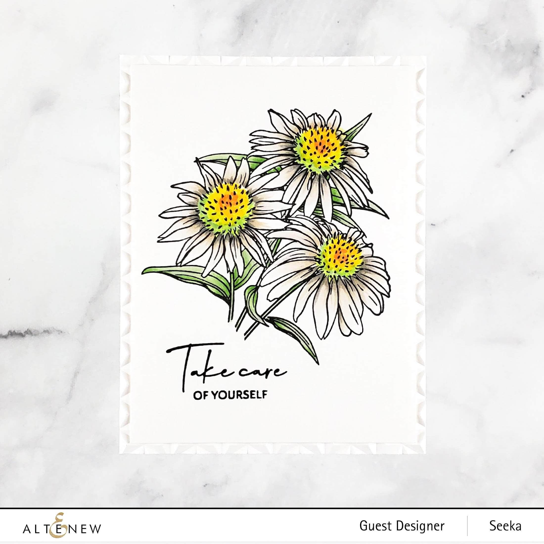 White Swan Echinacea Outline Stamp Set for DIY Flower Painting - Perfect for Scrapbooking, Card Making, and Handmade Greeting Cards