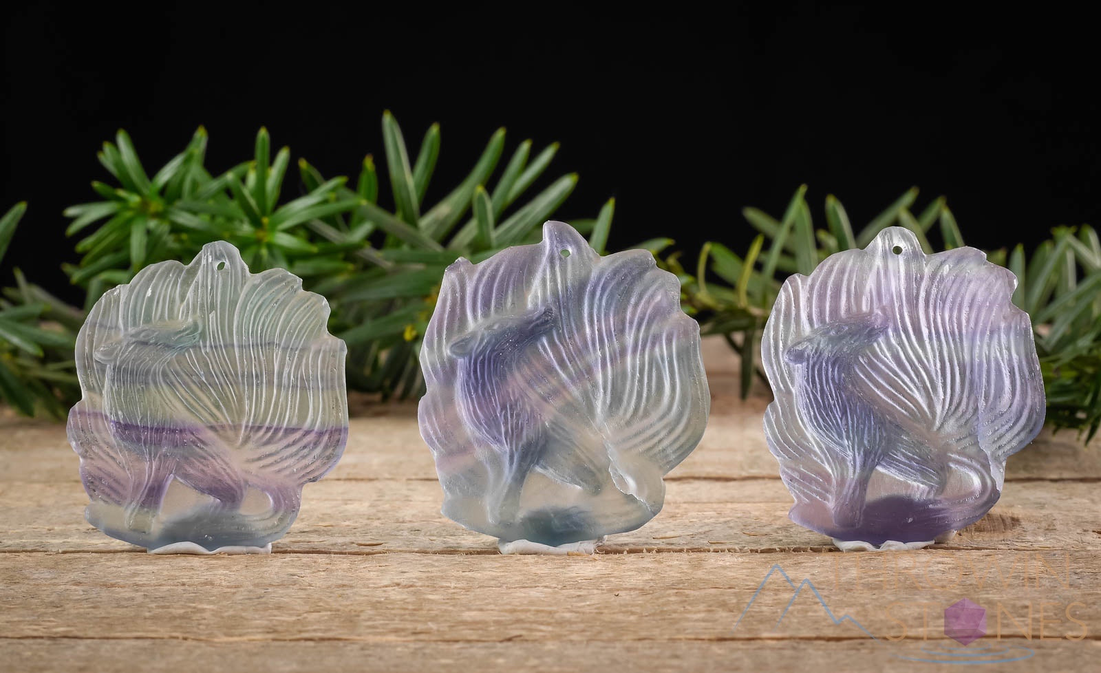 Rainbow Fluorite Crystal Wolf Pendant - Handmade Healing Stone Jewelry for Protection & Positive Energy | Perfect for Meditation, Gifts & Spiritual Healing