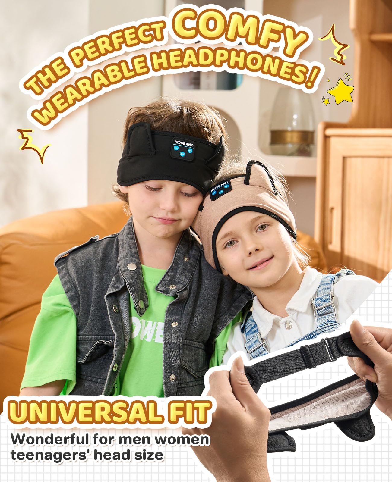**Kids Headphones with Adjustable Headband - Foldable, 3.5mm Jack for Online Learning, Travel, iPad & Computer - Perfect for School, Airplane & Home Use**