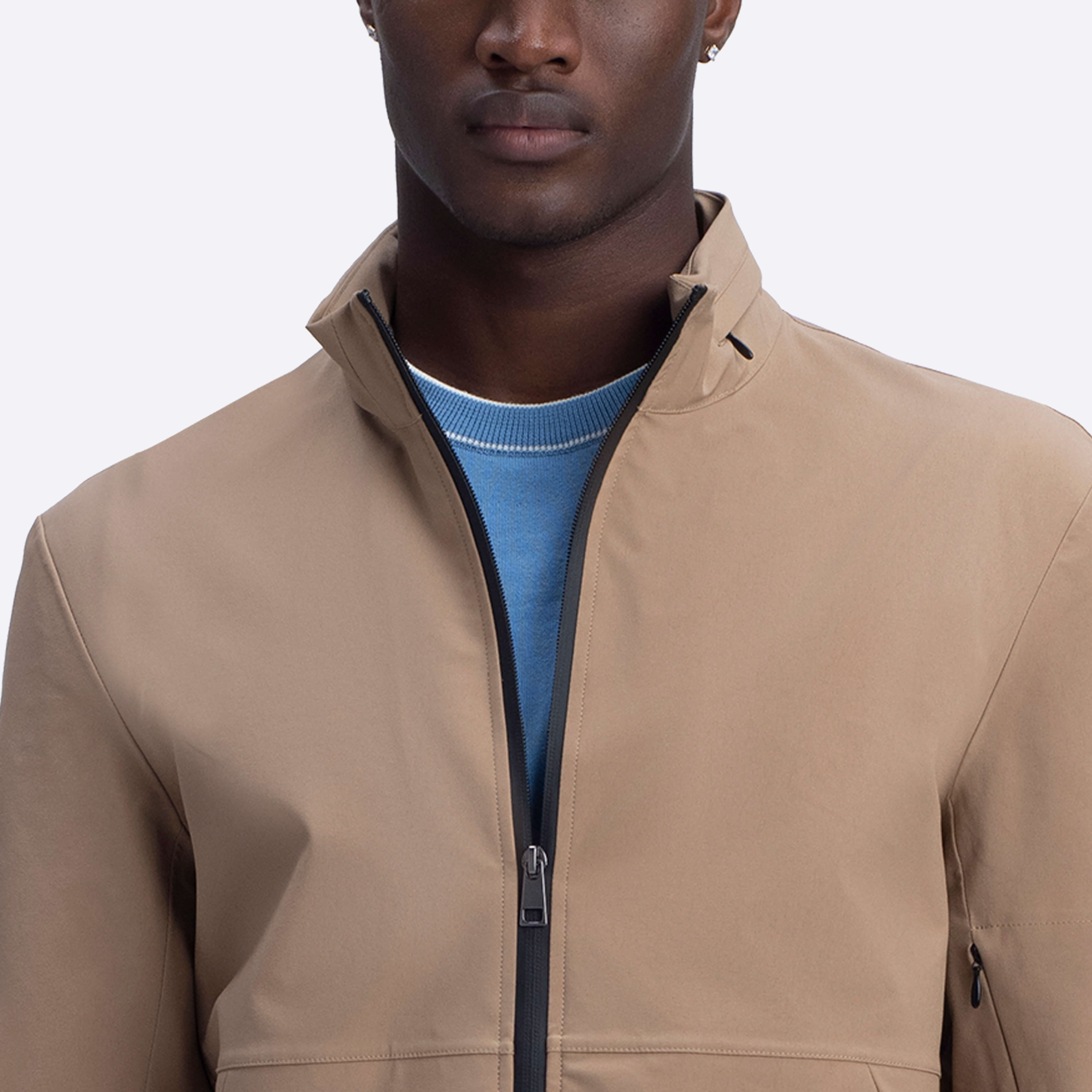 Premium Bomber Jacket for Men - Soft & Stylish Caramel Brown Outerwear - Perfect for Casual Wear, Street Fashion & Fall Layering