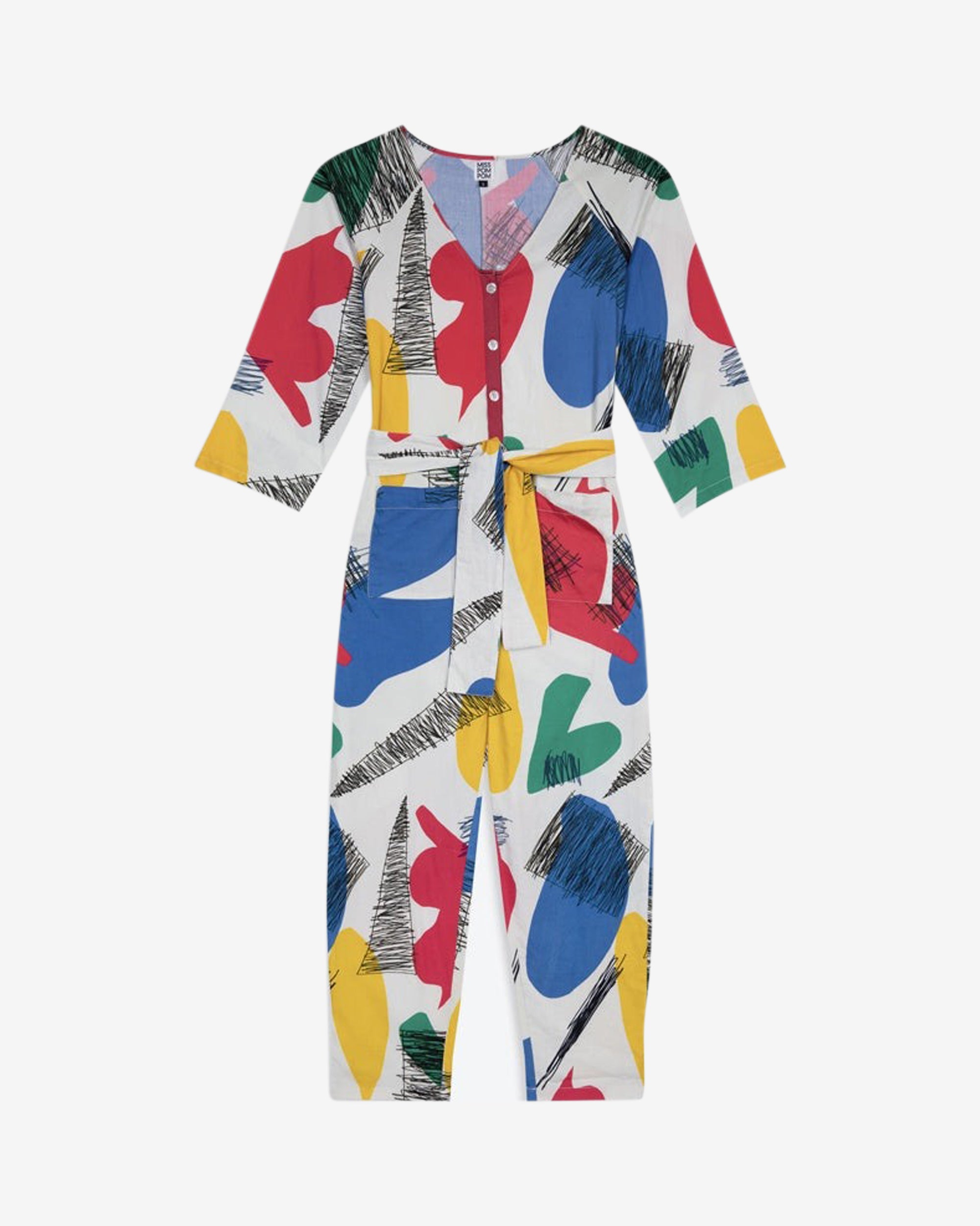 Miss PomPom Artist Long Sleeved Jumpsuit for Women - Elegant One Piece Romper with Floral Print - Perfect for Parties, Date Nights & Special Occasions