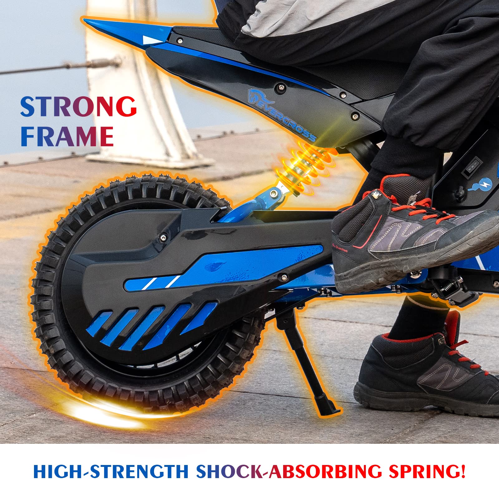 EVERCROSS EV12M 300W Electric Motorcycle - 15.5MPH, 9.3 Miles Range, 3-Speed for Urban Commuting