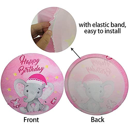 Elegant White Swan with Gold Crown Floral Backdrop - 7x7ft Polyester Round Birthday Banner for Girls 1st Bday Party, Cake Smash Photo Props, Baby Shower & Princess Theme Decor