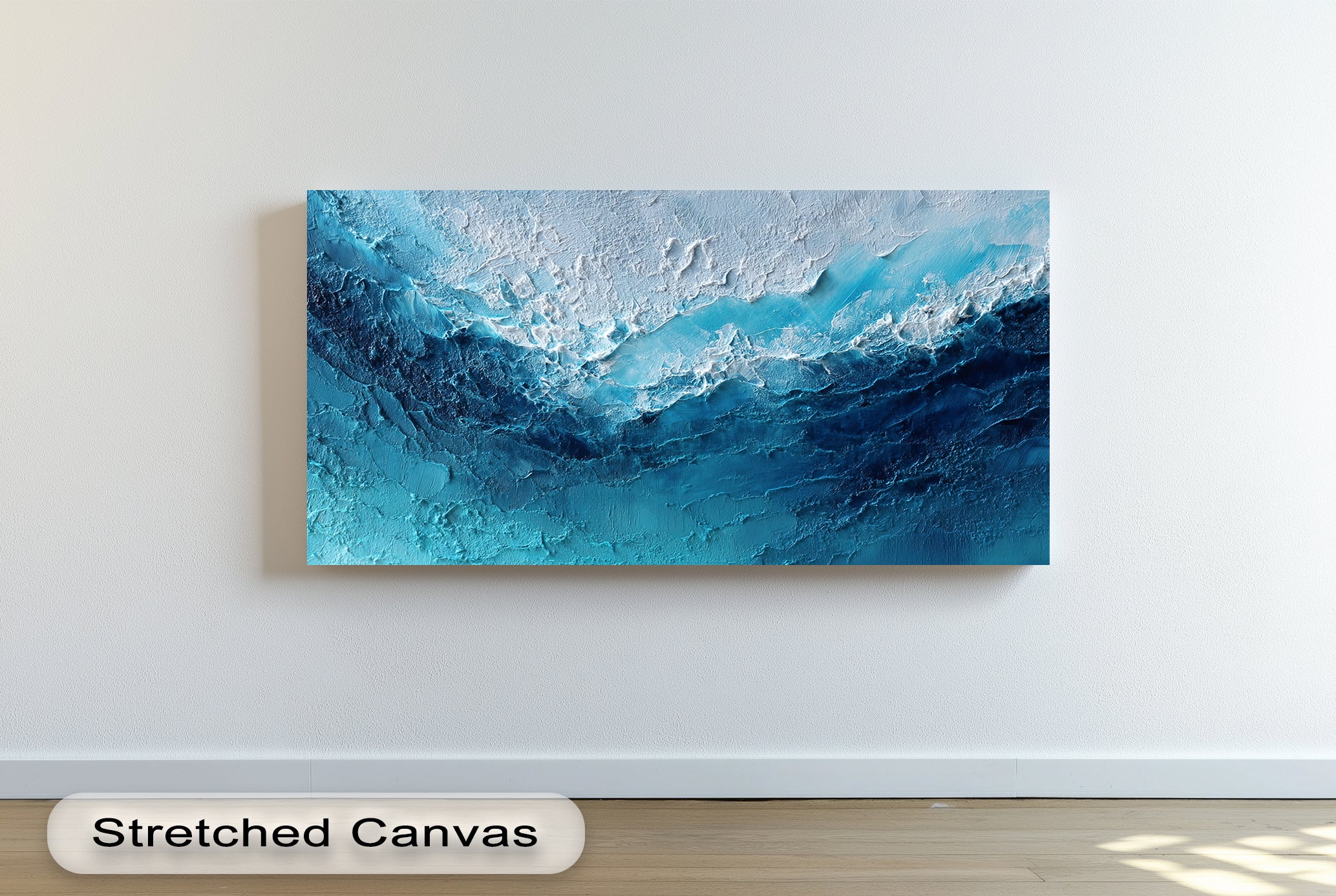 Abyssal Surge - Deep Blue Ocean Texture Canvas Print Wall Art | Modern Home & Office Decor | Perfect for Living Room, Bedroom, or Coastal Theme Interior Design