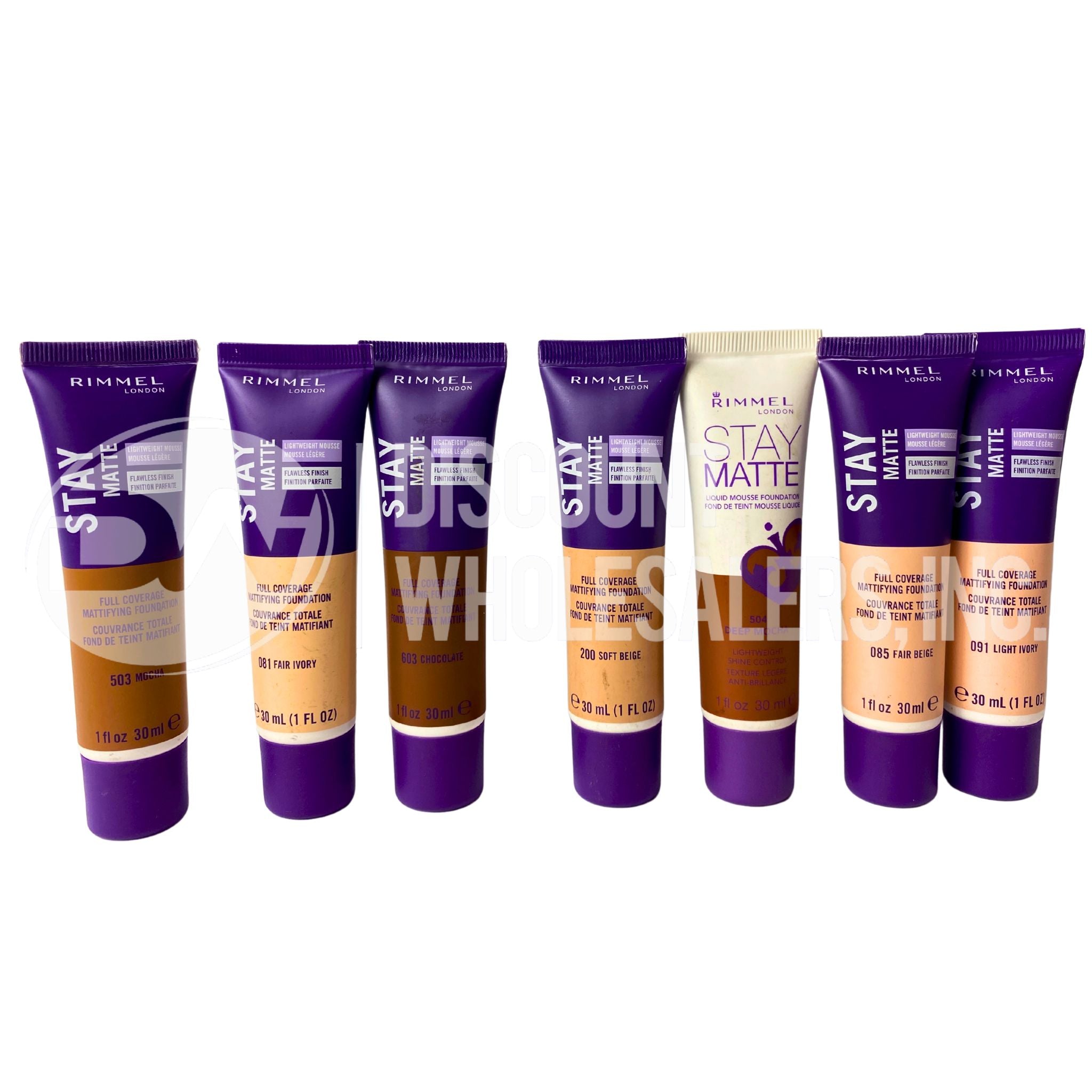 Rimmel Stay Matte Lightweight Mousse Foundation - 1OZ (48 Pcs Bulk Lot) - Oil-Free, Long-Lasting Matte Finish for Oily Skin - Perfect for Daily Makeup & Professional Salon Use
