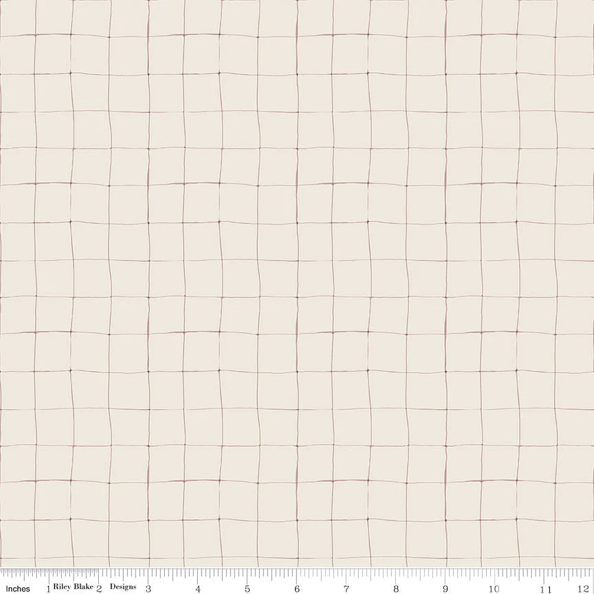 Forgotten Memories Riley Blake Designs C12757 Grid Off White Fabric - Perfect for Quilting, Sewing, and DIY Craft Projects