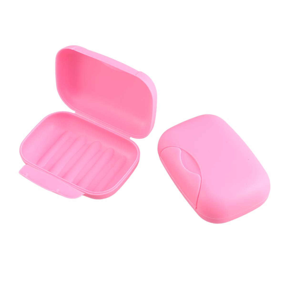 Healifty 2-Pack Creative Portable Soap Dish Box - Leak-Proof Travel Soap Holder Container with Lid (Large Size, Pink) | Perfect for Camping, Gym, Travel & Home Bathroom Organization