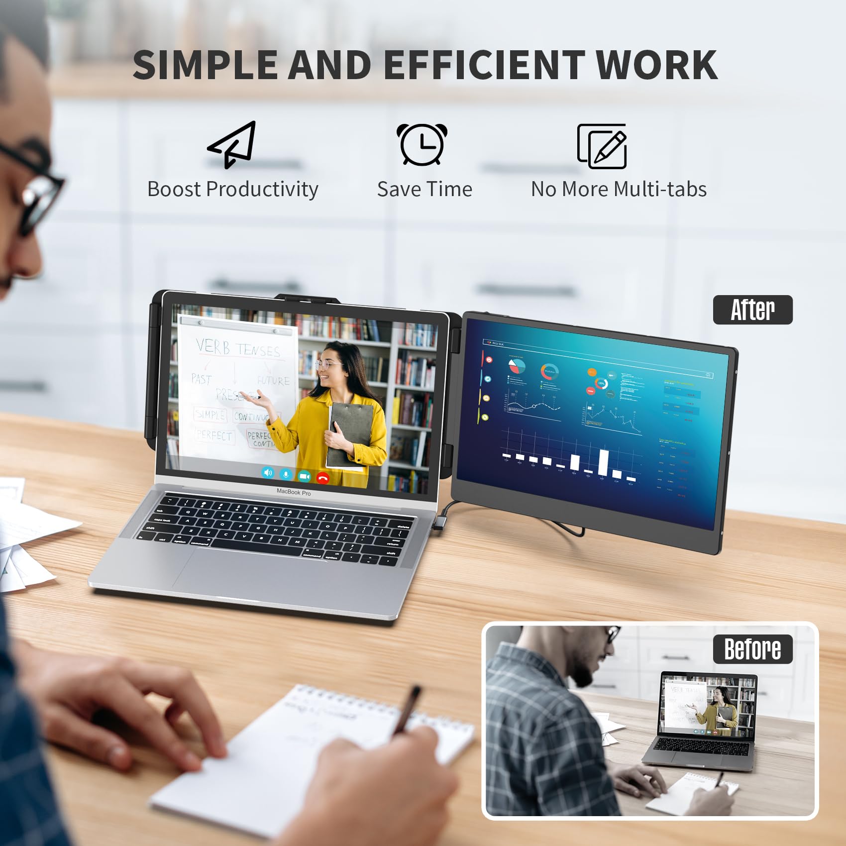 14in FHD 1080P IPS Portable Monitor for Laptops 13-17.3