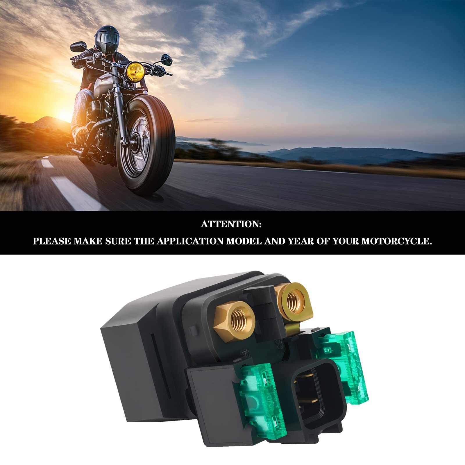 AHL Starter Solenoid Relay Compatible with Suzuki VL1500 VL1500T Intruder 1998-2009 - Replacement Part for Motorcycle Engine Starting System - Perfect for DIY Repairs & Maintenance
