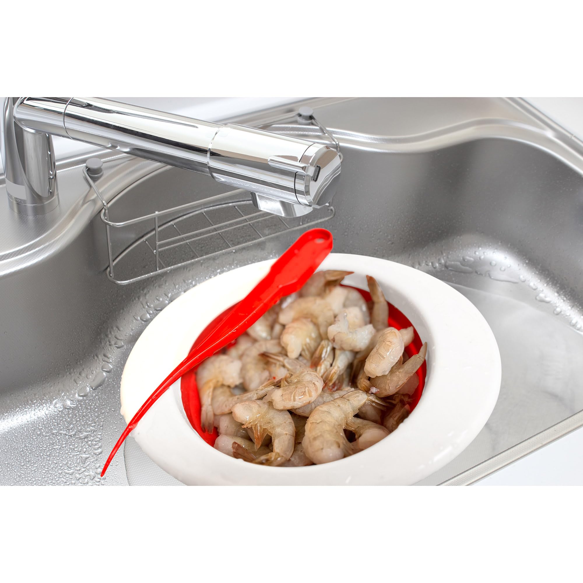 Premium 8-Inch Red Shrimp Peeler & Deveiner Tool - Efficient Shelling & Cleaning for Fresh Seafood - Perfect for Home Kitchens, Restaurants & Seafood Lovers