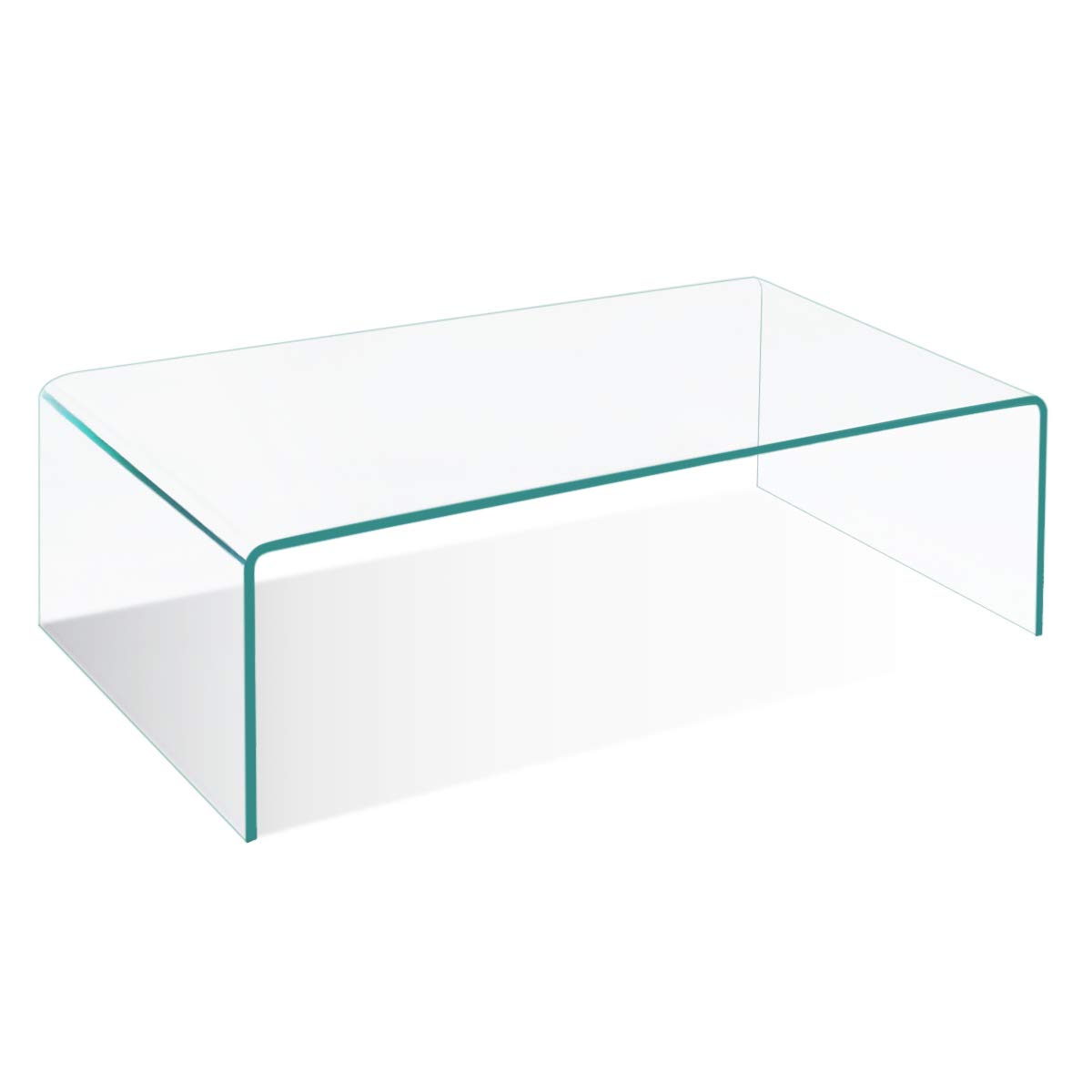 Premium 12mm Tempered Glass Coffee Table with Rounded Edges - Modern Living Room Centerpiece for Home Decor, Entertaining & Relaxation