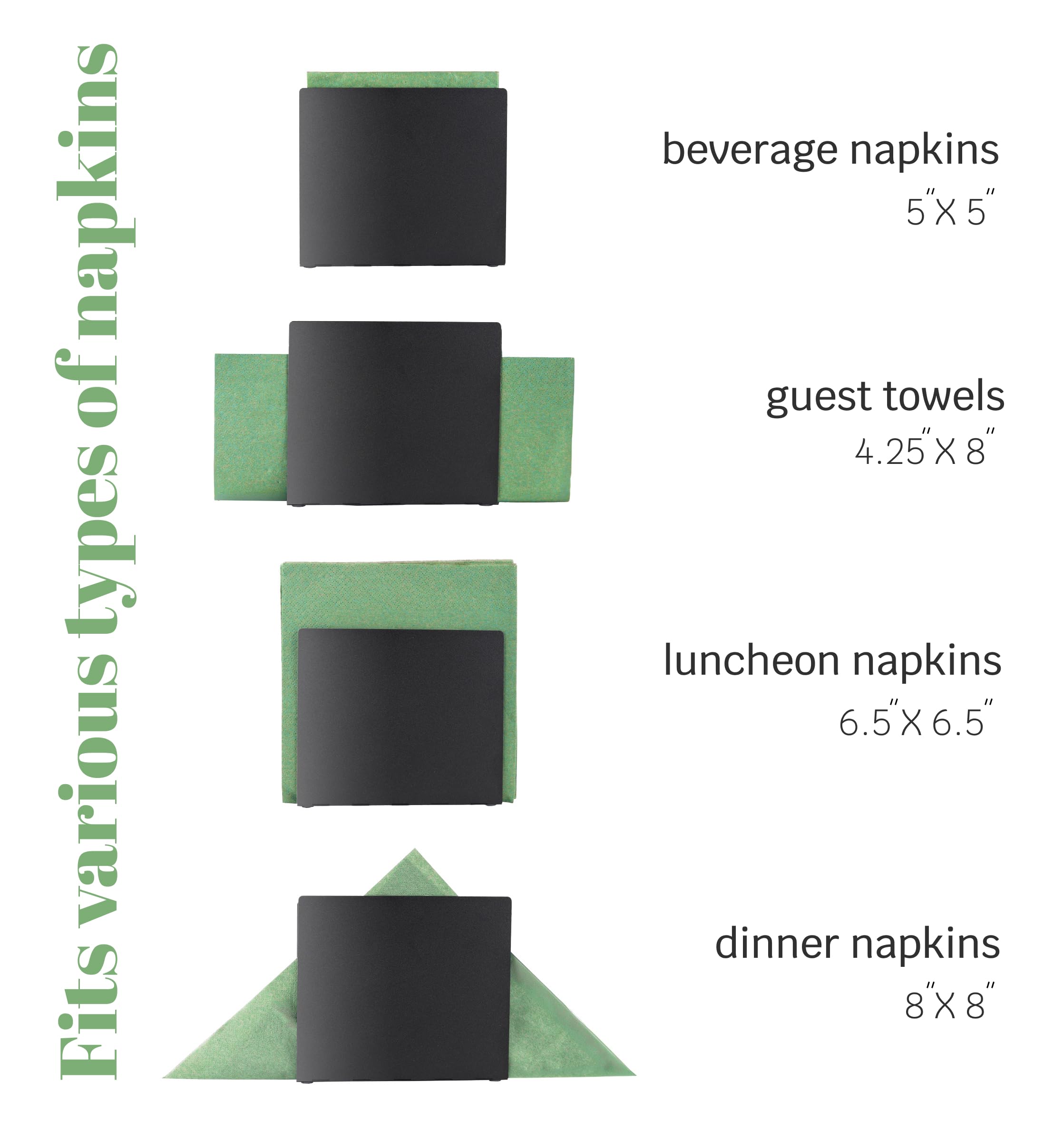 Modern Matte Black Metal Napkin Holder for Kitchen & Dining Table - Elegant Paper Napkin Dispenser - Perfect for Restaurants, Bars & Home Decor - Ideal for Everyday Use and Special Occasions