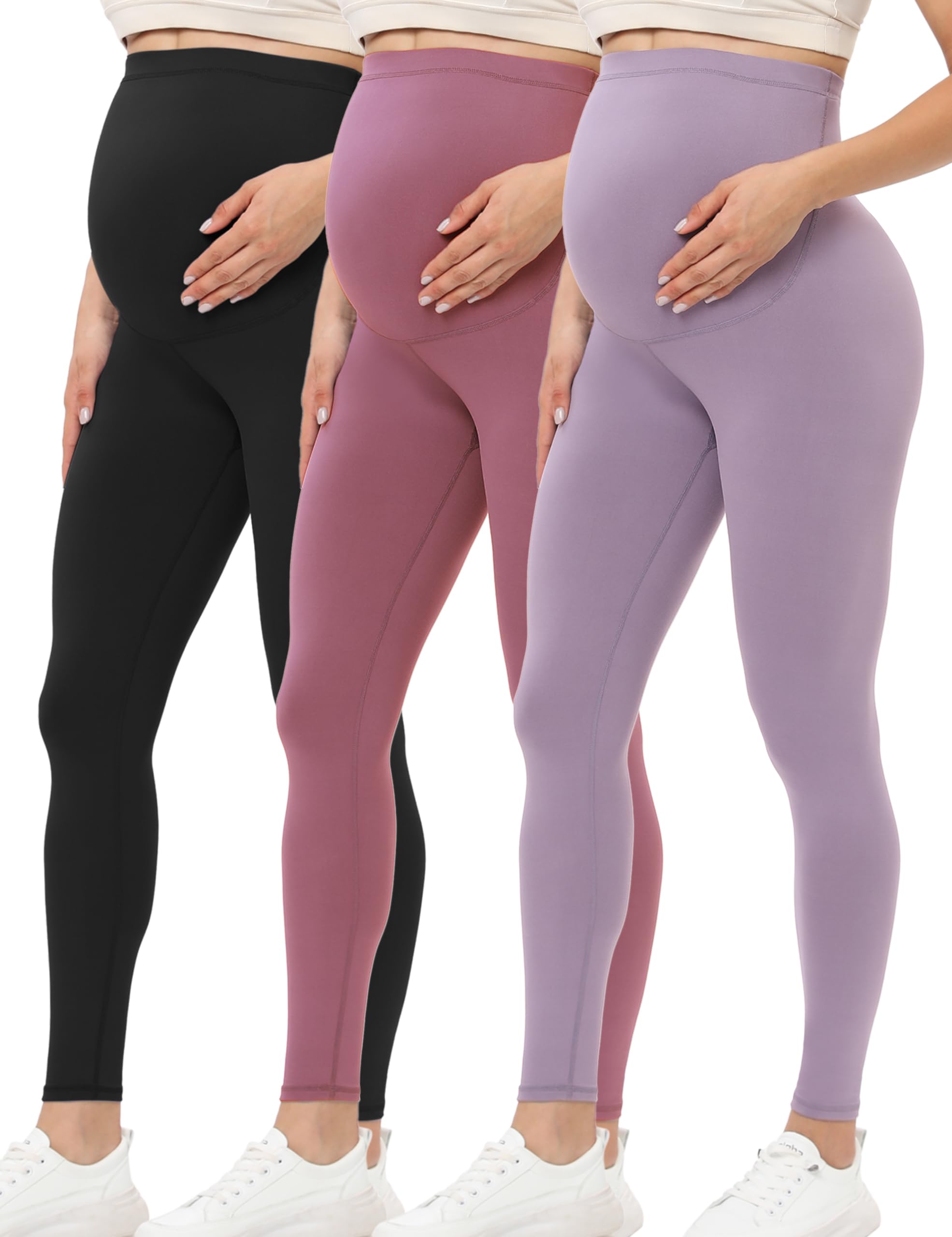 Buttergene Women's Maternity Leggings - Over The Belly Pregnancy Yoga Pants for Workout, Comfort & Support - Perfect for Prenatal Exercise, Yoga, Gym and Everyday Wear