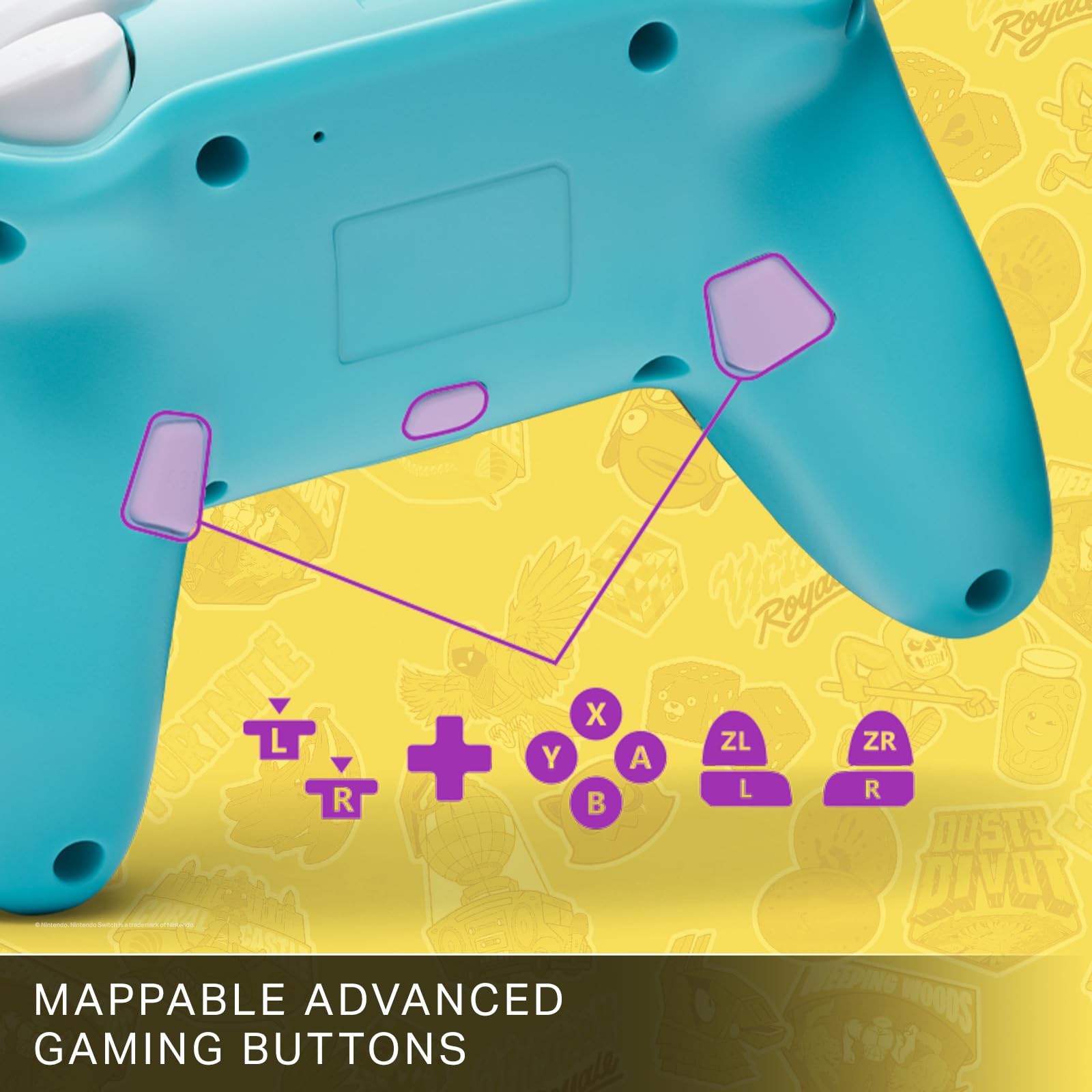 PowerA Enhanced Wireless Controller for Nintendo Switch - Officially Licensed Bluetooth Gamepad with Fortnite Sticker Mania Design (Compatible with Switch OLED & Lite) | Bonus Virtual Item Included | Perfect for Gaming, Multiplayer & Fortnite Battles