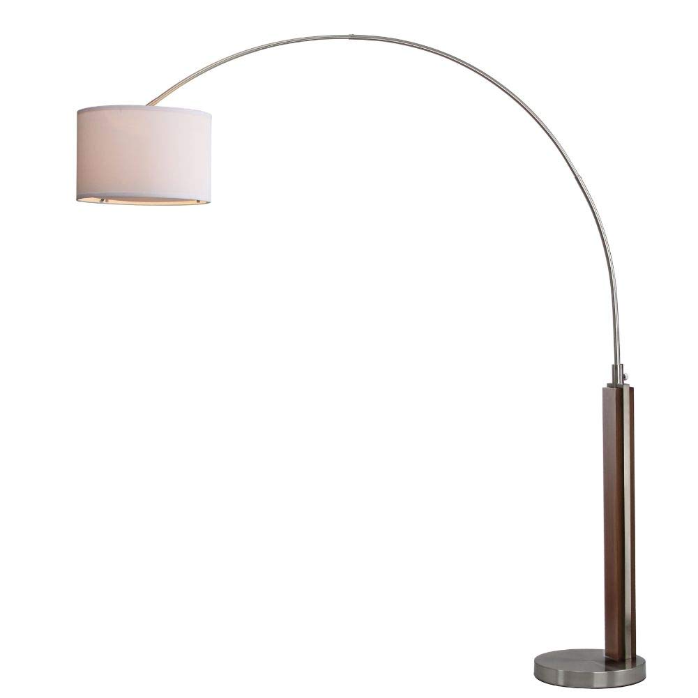 SAFAVIEH Aries 87-inch Modern Farmhouse Arc Floor Lamp - Nickel Finish, LED Bulb Included - Perfect for Living Room, Bedroom & Home Office Lighting