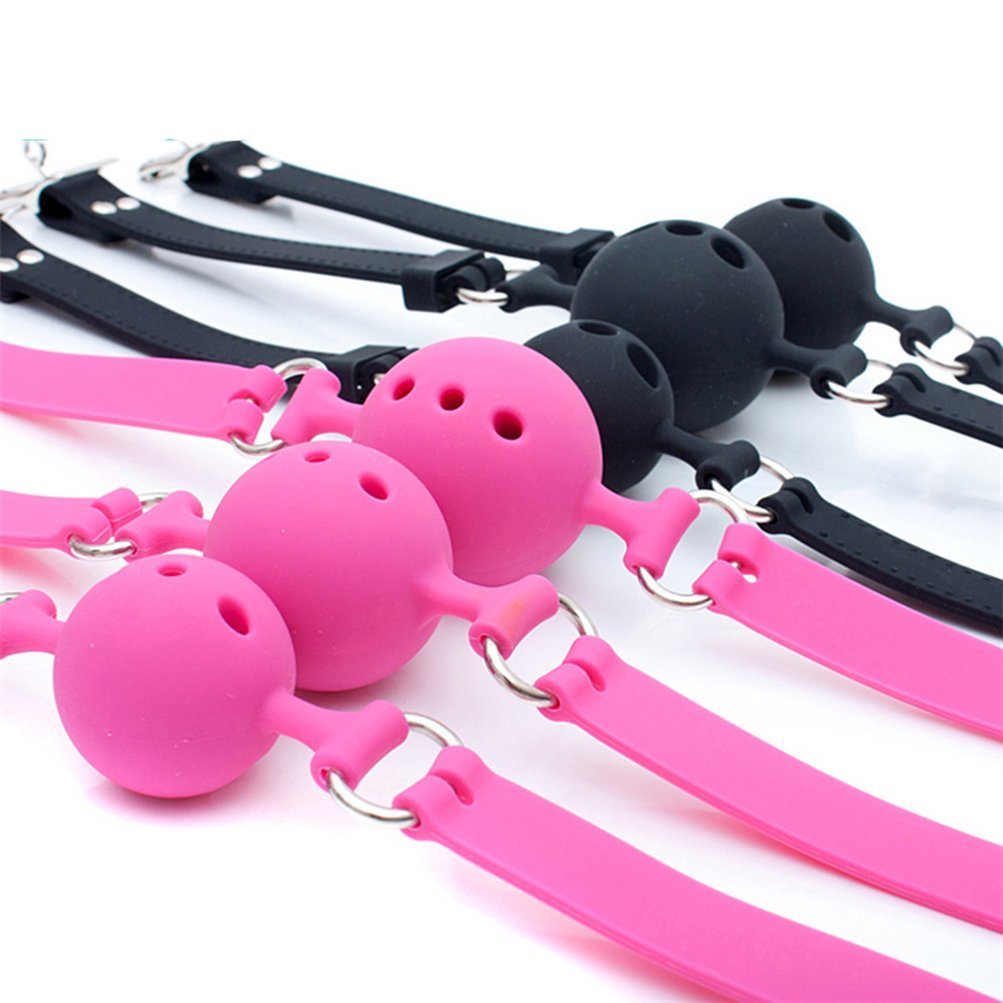 Premium Silicone Breathable Ball Gag for Adults - BDSM Bondage Restraint, Safe Sex Toy (1.7 Inch, Pink) - Perfect for Role Play, Sensory Deprivation & Spicing Up Your Bedroom Adventures