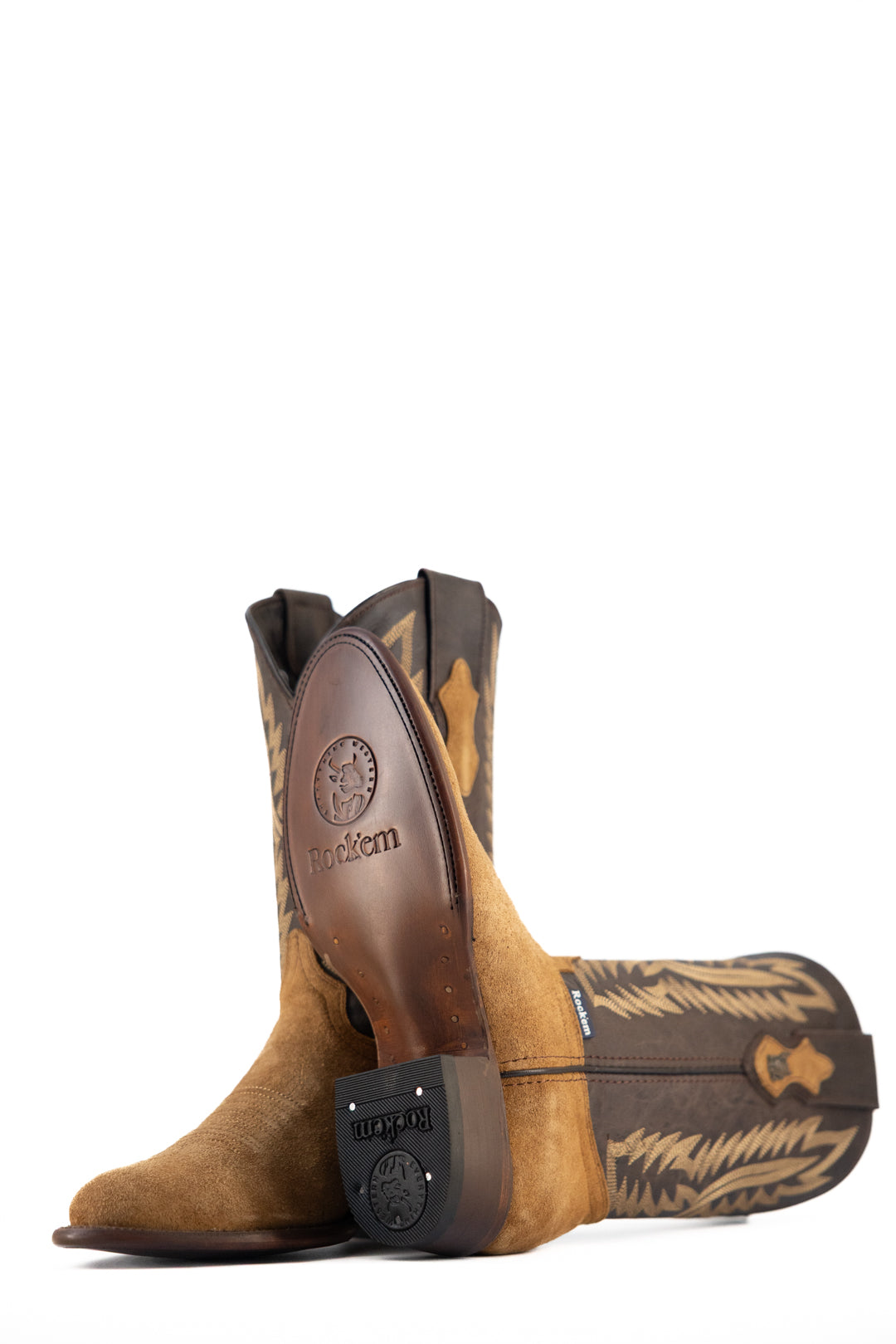 **Men's Marvin Roughout Round Toe Cowboy Boots - Western Style Leather Work Boots for Riding, Country Fashion & Outdoor Activities**