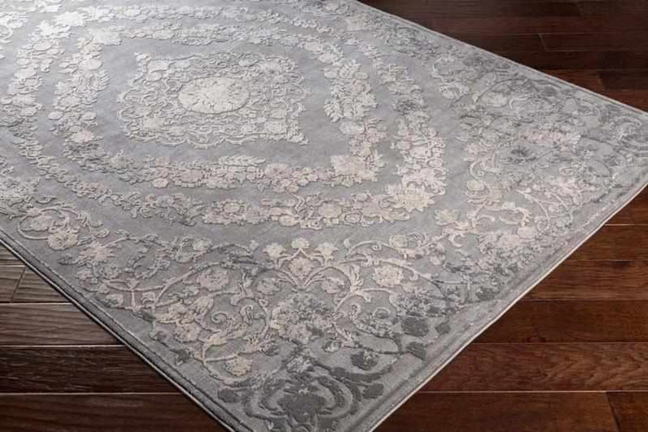 Mark&Day Nantes Traditional Gray Area Rug 9x12 - Soft Grey White Carpet for Living Room, Bedroom, Kitchen - Non-Slip Floor Mat for Home Decor (9' x 12'4