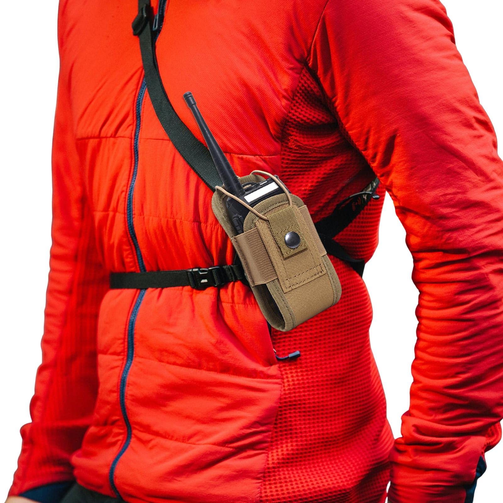 Heavy Duty Two-Way Radio Holster Case with Belt Pouch - Durable Walkie Talkie Holder for Construction, Security & Outdoor Activities