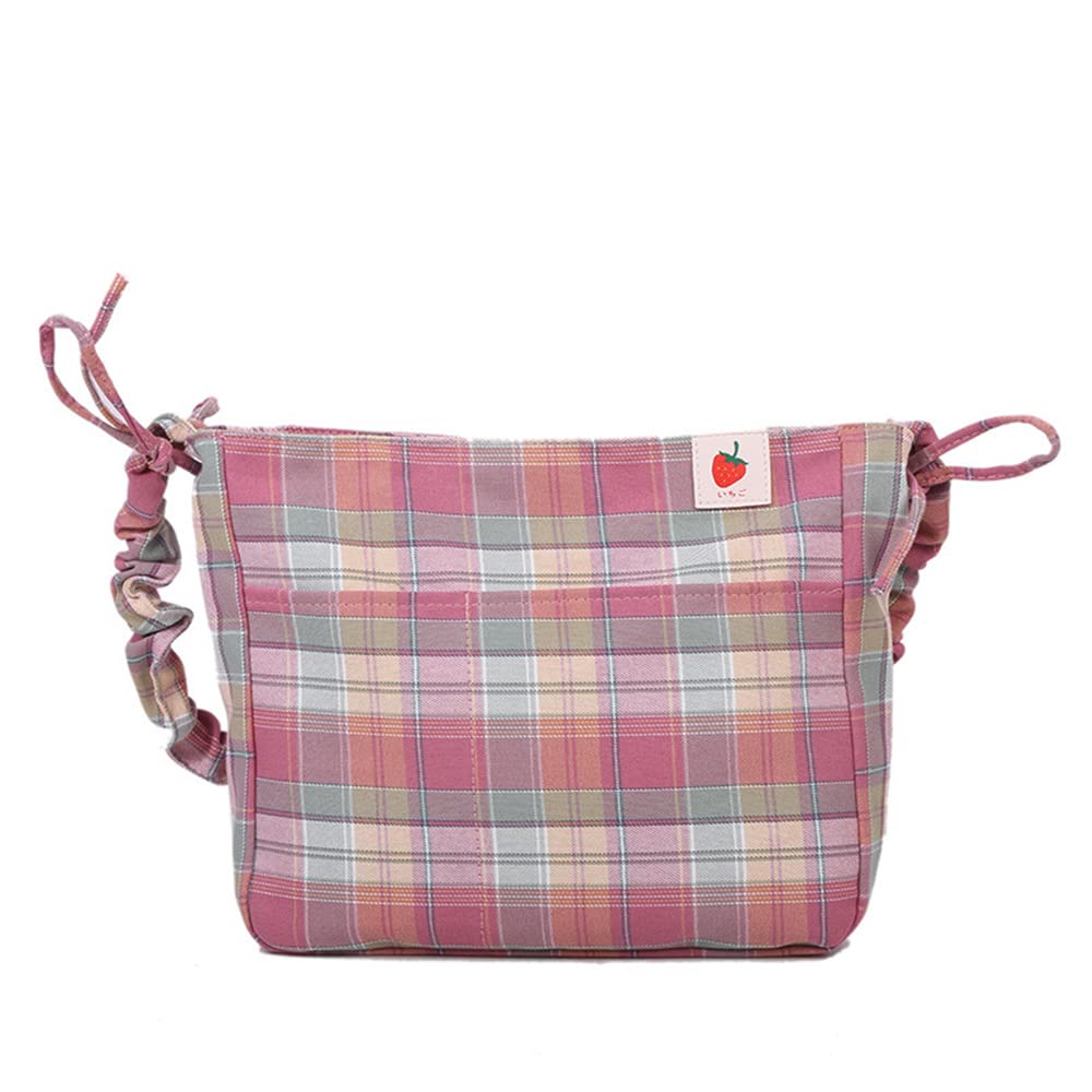 Stylish Checkered Pattern Canvas Crossbody Bag - School Backpack, Shoulder Purse & Wallet for Women | Perfect for School, Travel & Everyday Use