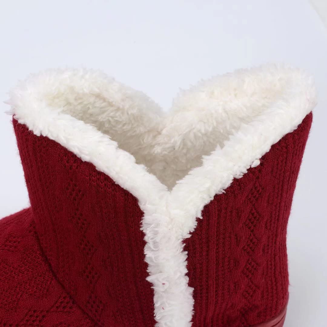TUOBUQU Women's Cozy Fluffy Plush Bootie Slippers - Warm Indoor/Outdoor Winter House Shoes for Comfort & Style - Perfect for Lounging, Home Office, and Cold Weather Wear