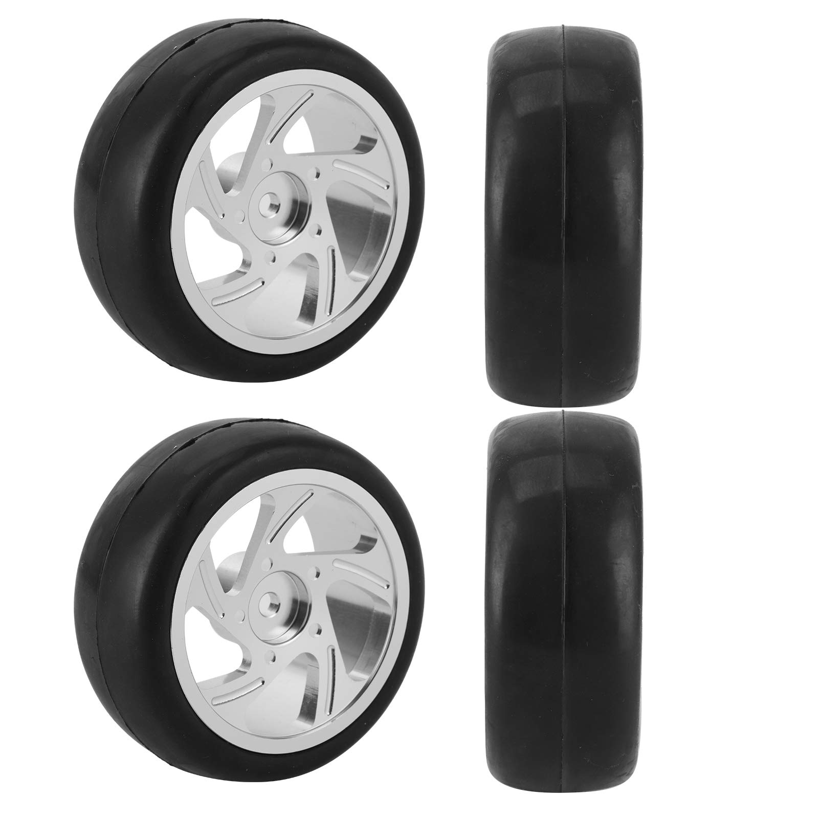 Dilwe 63MM RC Tires - Metal Wheel Hub Rubber Tires with Adapter for WPL D12 RC Truck | Durable Off-Road Remote Control Car Wheels | Perfect for Crawling, Rock Racing & Outdoor RC Adventures