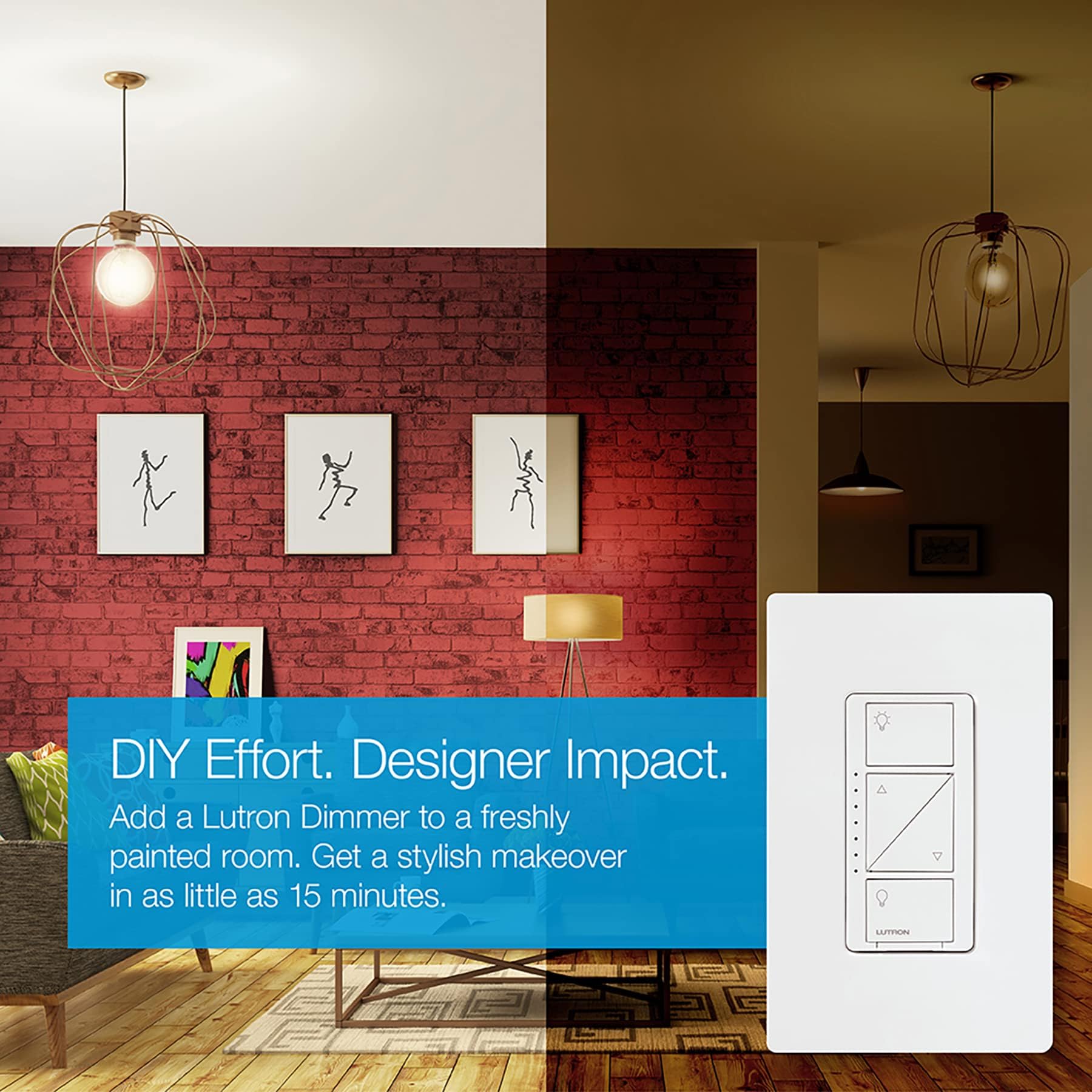 Lutron Caseta Deluxe Smart Dimmer Switch Kit with Wireless Remote - White | Works with Alexa, Apple HomeKit | 3-Way Switch Compatible | P-BDG-PKG2W-A & P-PKG1WS-WH | Perfect for Smart Home Lighting Control in Living Room, Bedroom, or Office