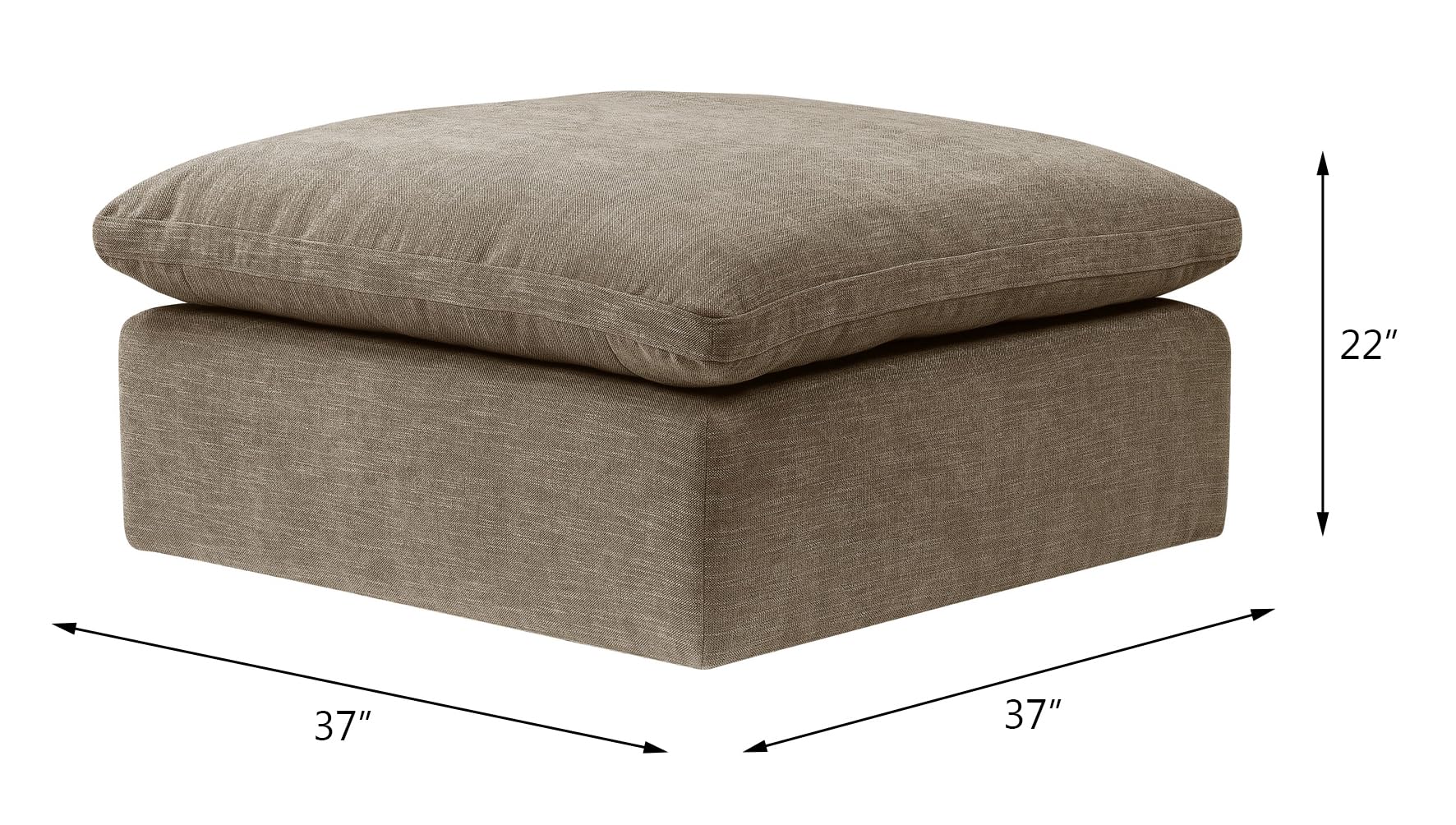 Acme Furniture Linen Upholstered Modular Ottoman with Storage - Beige Living Room Footrest, Bedroom Bench & Home Decor Accent Piece