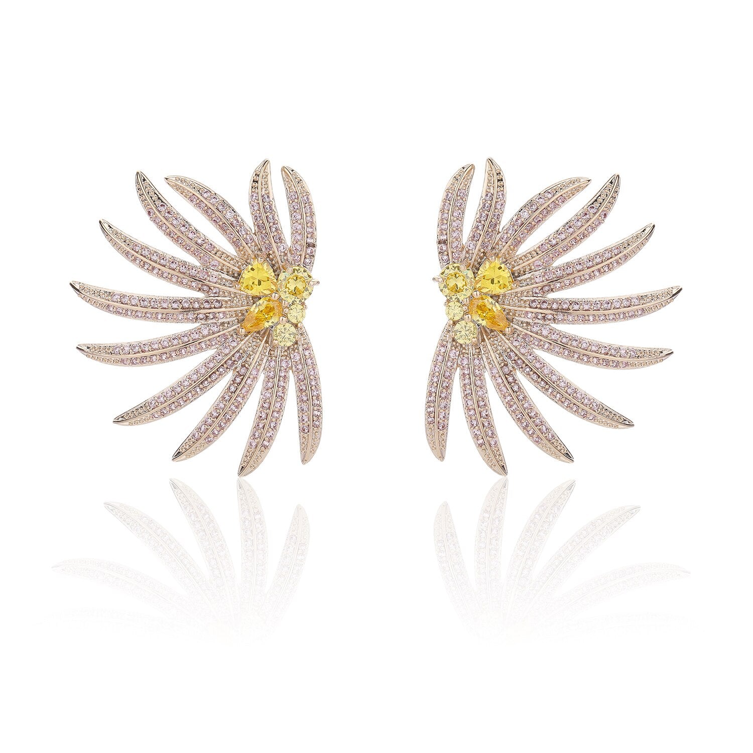925 Sterling Silver Cubic Zirconia CZ Wedding Stud Earrings for Women - Crystal Star Bridal Jewelry Set for Bride, Girlfriend & Prom - Perfect for Weddings, Anniversaries & Special Occasions