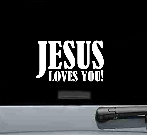 Jesus Loves You! Christian Vinyl Decal Sticker - Waterproof & Durable for Cars, Laptops, Windows & Home Decor