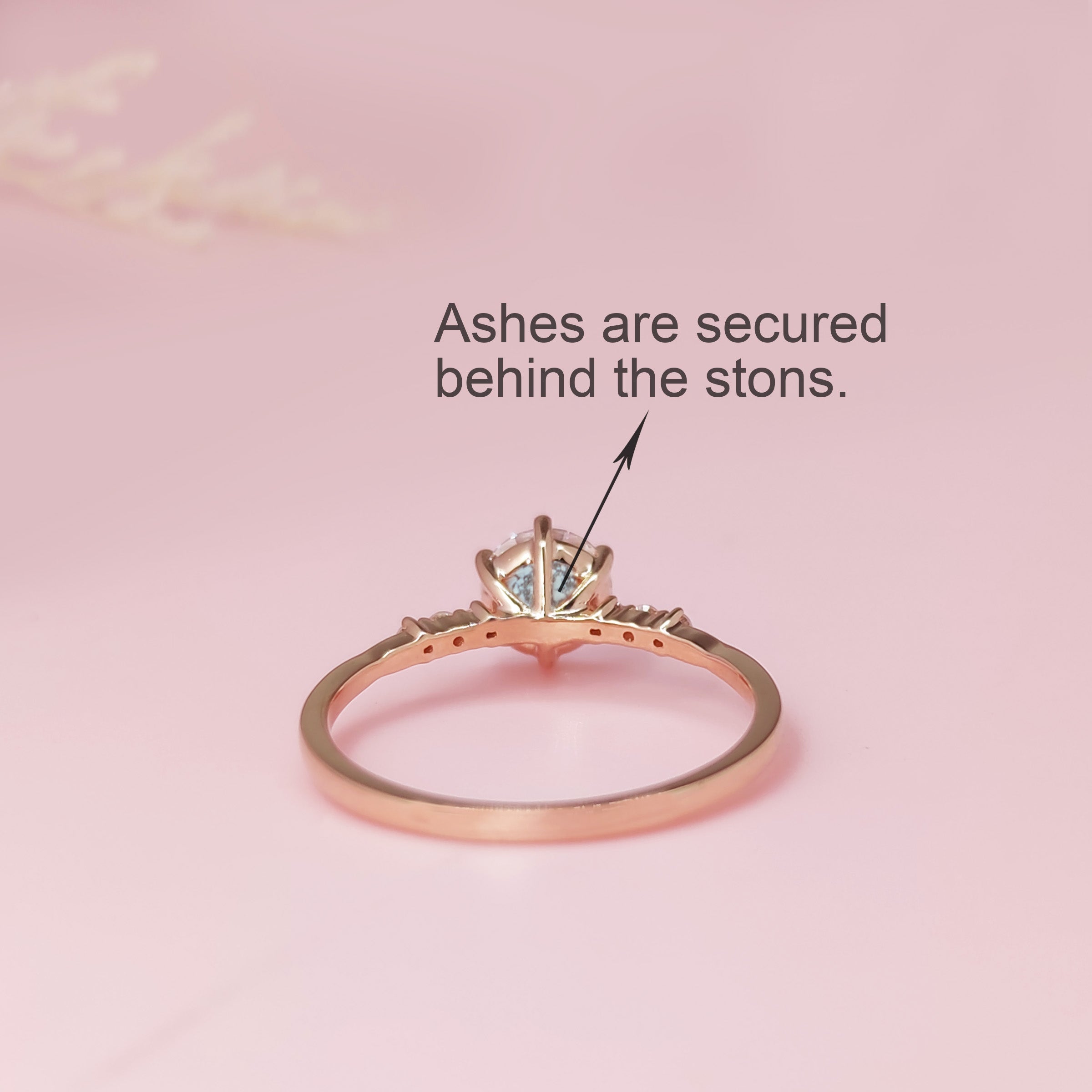 Sun Embracing Round Cut Moissanite Ashes Ring - Elegant Memorial Jewelry for Cremation Keepsake, Perfect for Remembrance Ceremonies & Special Occasions