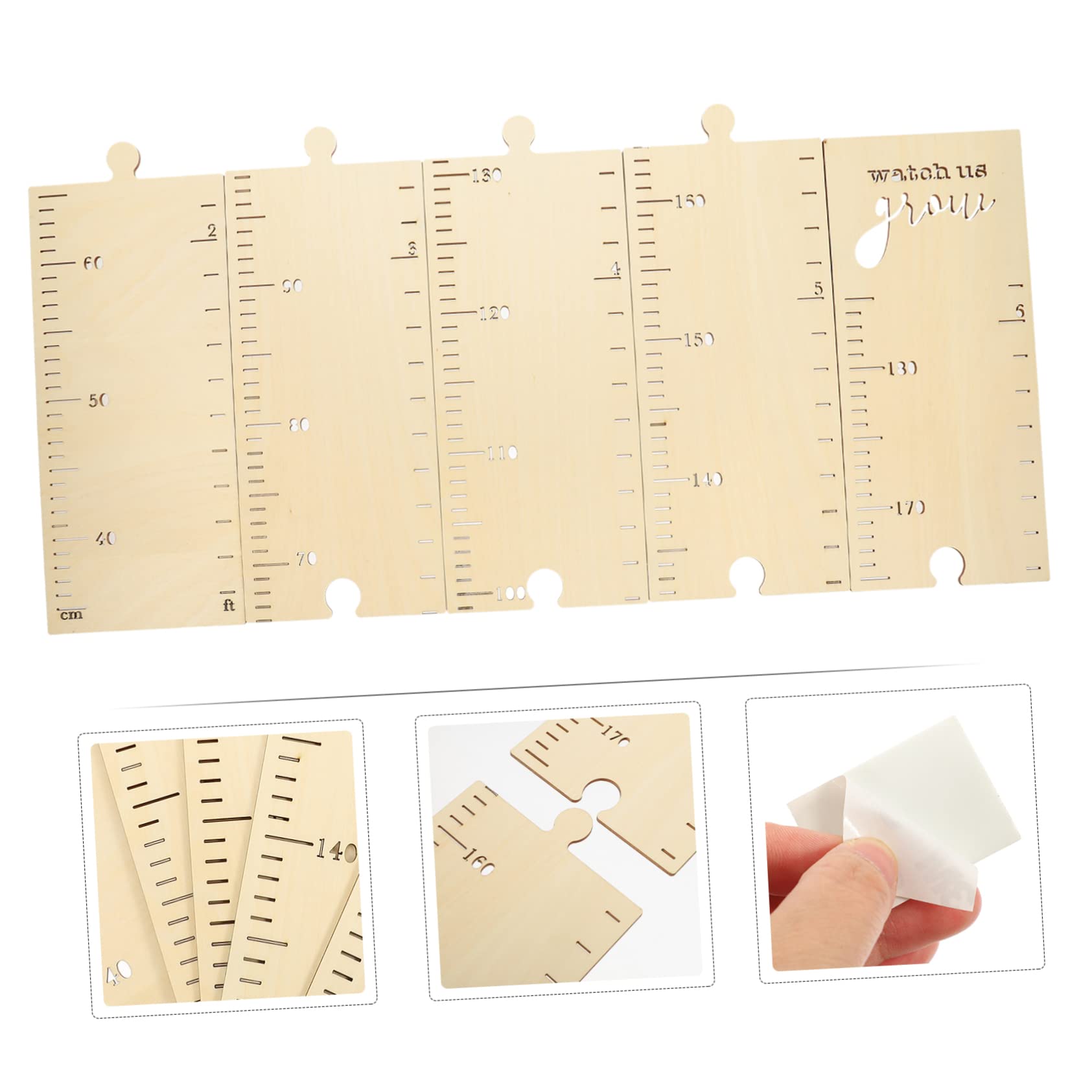 HOOTNEE Wooden Growth Chart Ruler - Kids Height Measurement Tool for Nursery, Bedroom & Playroom - Track Child's Growth Progress - Perfect Wall Decor for Baby & Toddler Rooms