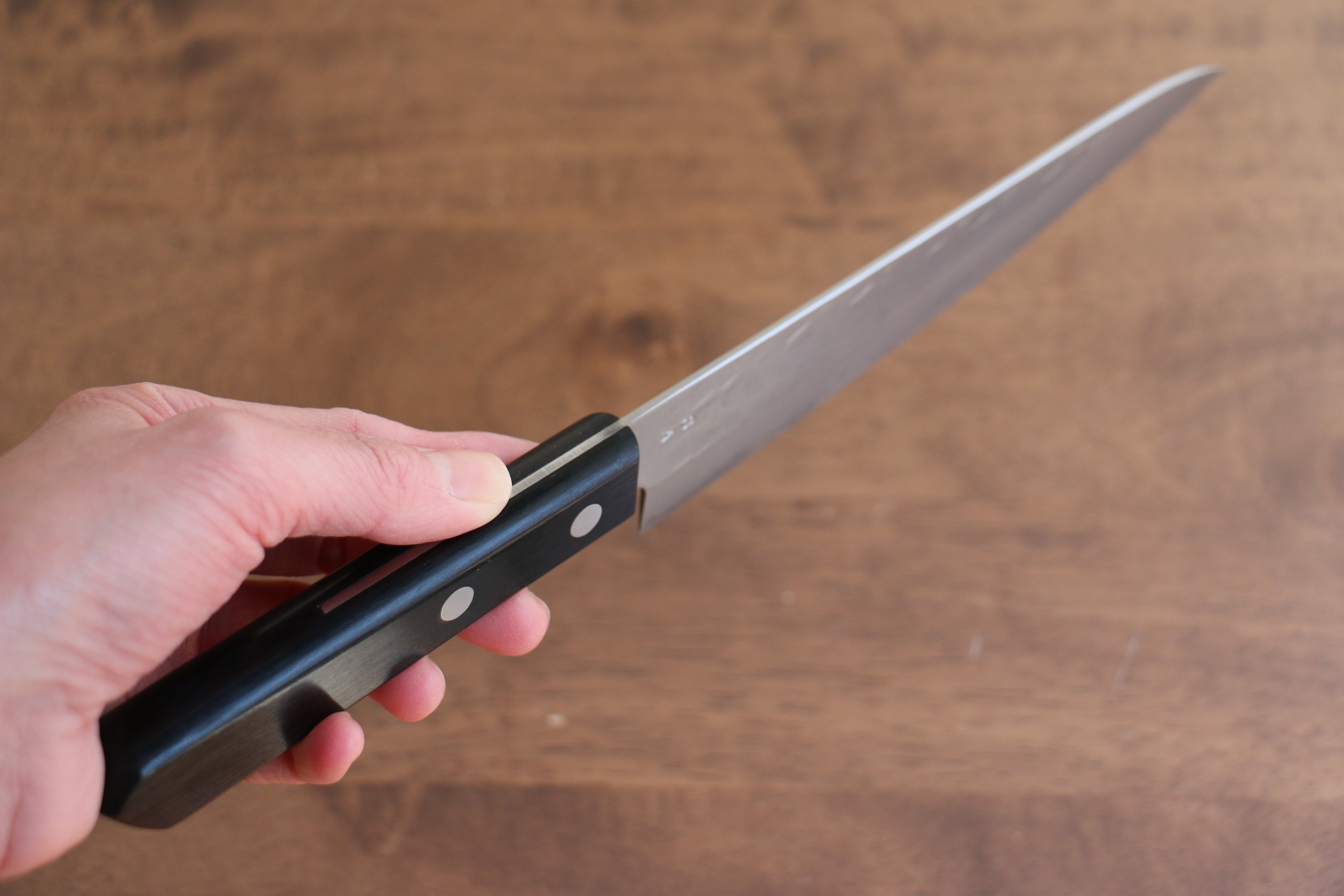 Nao Yamamoto AUS8 Hammered Petty Utility Knife 160mm - Black Pakkawood Handle Japanese Chef Knife for Slicing, Chopping & Precision Kitchen Tasks