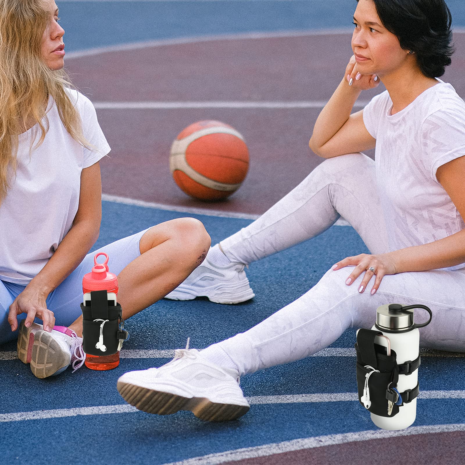 **Cosmos Gym Water Bottle Pouch - Leak-Proof Bottle Holder with Storage Sleeve for Running, Walking & Workouts - Holds Phone, Keys & Cards - Perfect for Fitness, Hiking & Outdoor Activities**