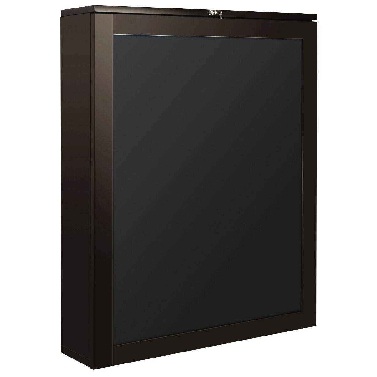 HPW Brown Wall Mounted Folding Table with Blackboard - Convertible Desk for Laptop, Study & Writing | Space Saving Kitchen Cabinet Organizer | Perfect for Small Apartments, Dorms & Home Offices