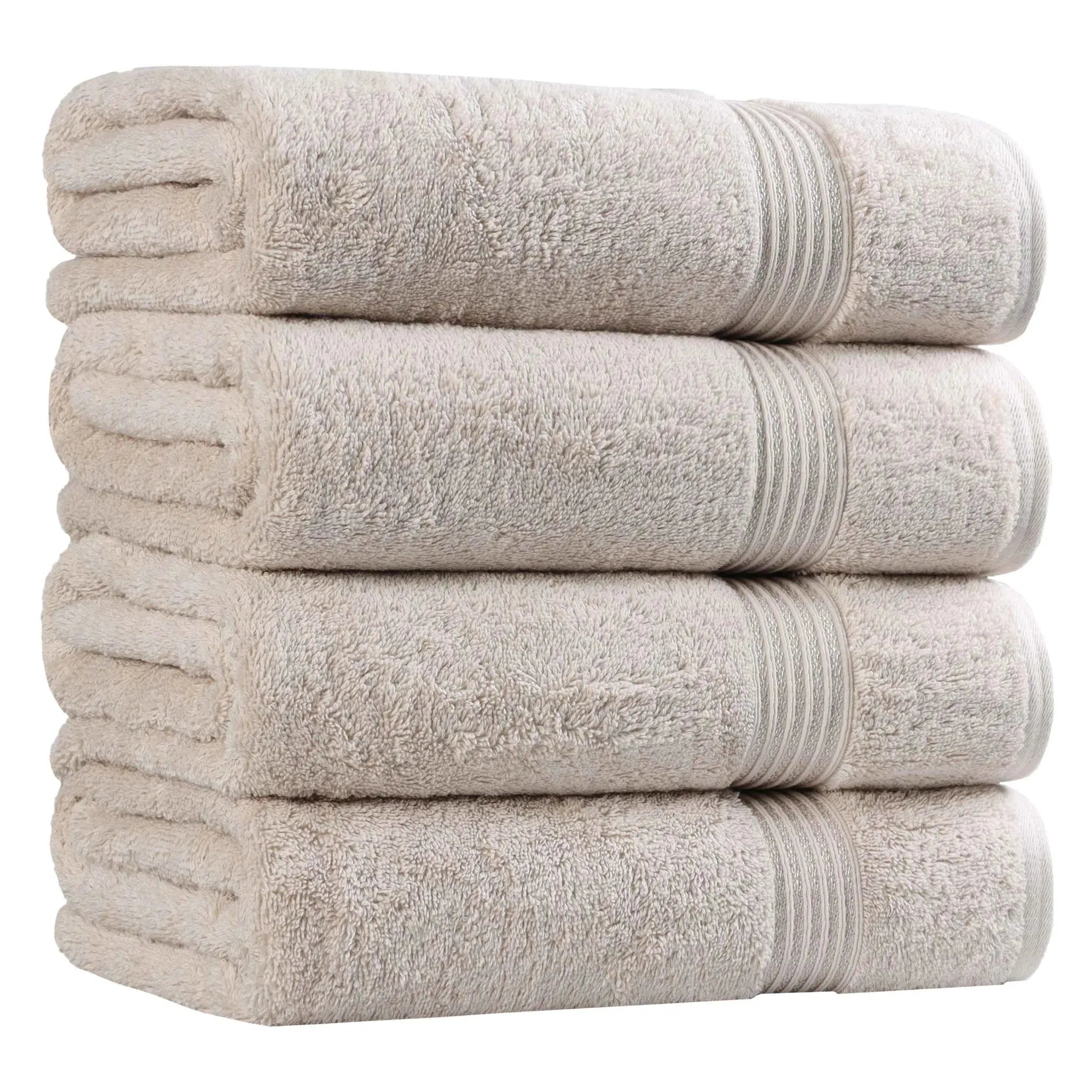 Premium Egyptian Cotton Bath Towels Set of 4 - Ultra Soft & Highly Absorbent Luxury Towels for Spa, Hotel & Home Use