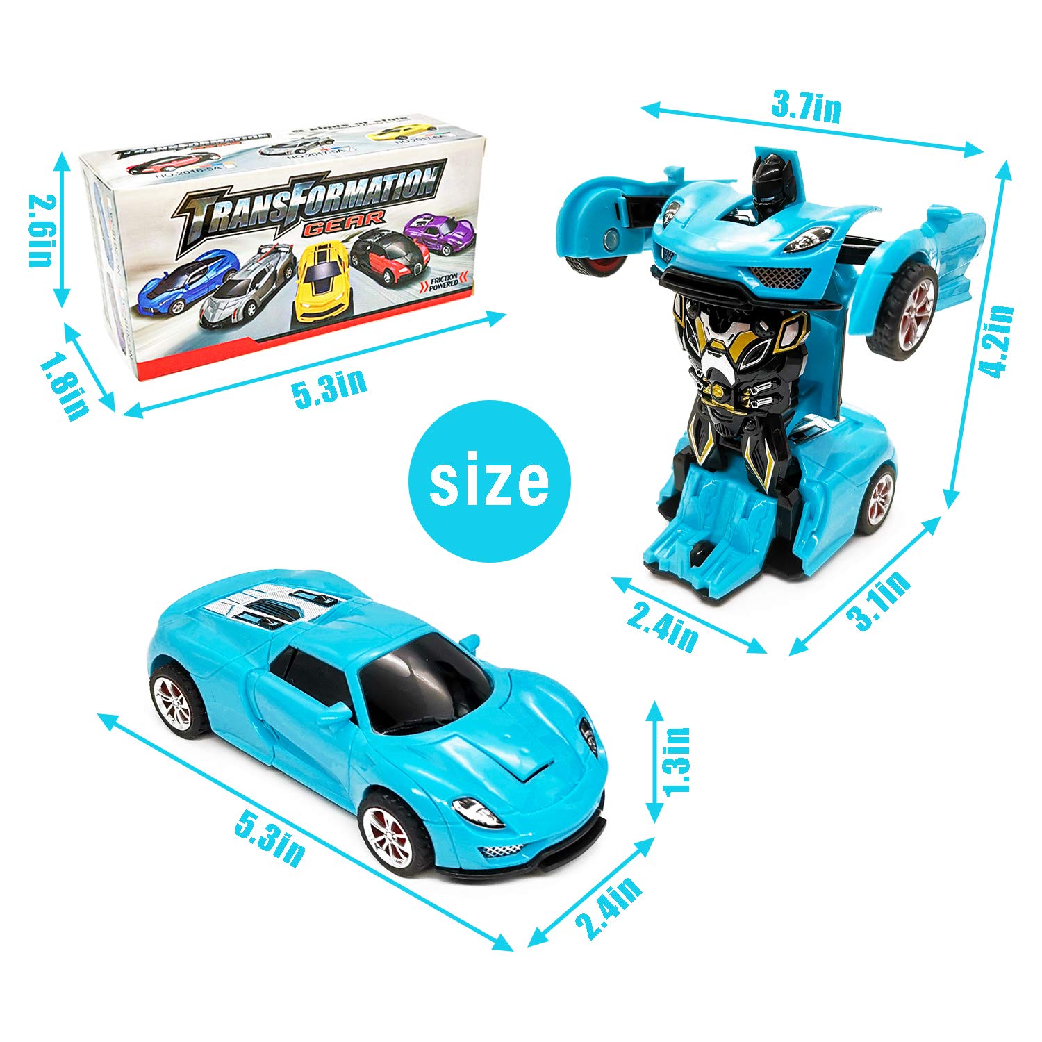 Best Transforming Toy Cars for 3-6 Year Old Boys & Girls | Inertia Powered Truck Vehicle | Fun Toddler Gift for Birthday & Christmas | Perfect for Pretend Play & Early Learning Development