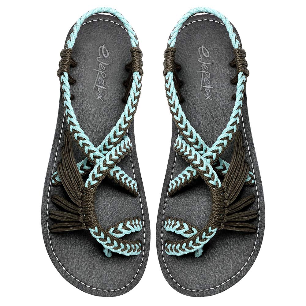 Everelax Women's Flat Strappy Sandals - Comfortable Beach & Casual Summer Shoes for Walking, Travel, and Outdoor Activities