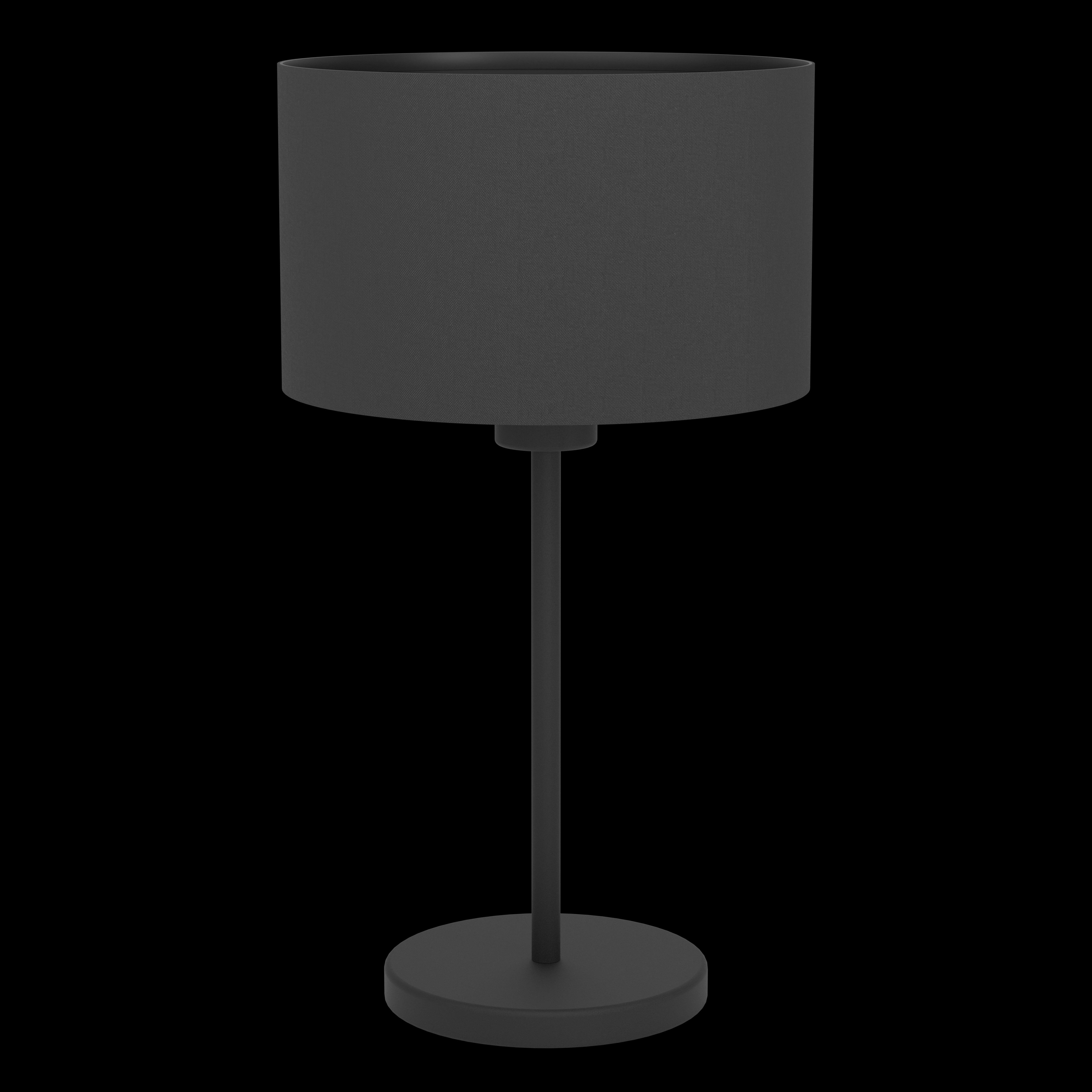 Eglo Maserlo 1 Black Modern Table Lamp with Fabric Shade - Perfect for Bedroom Nightstand, Living Room Side Table & Office Desk Lighting