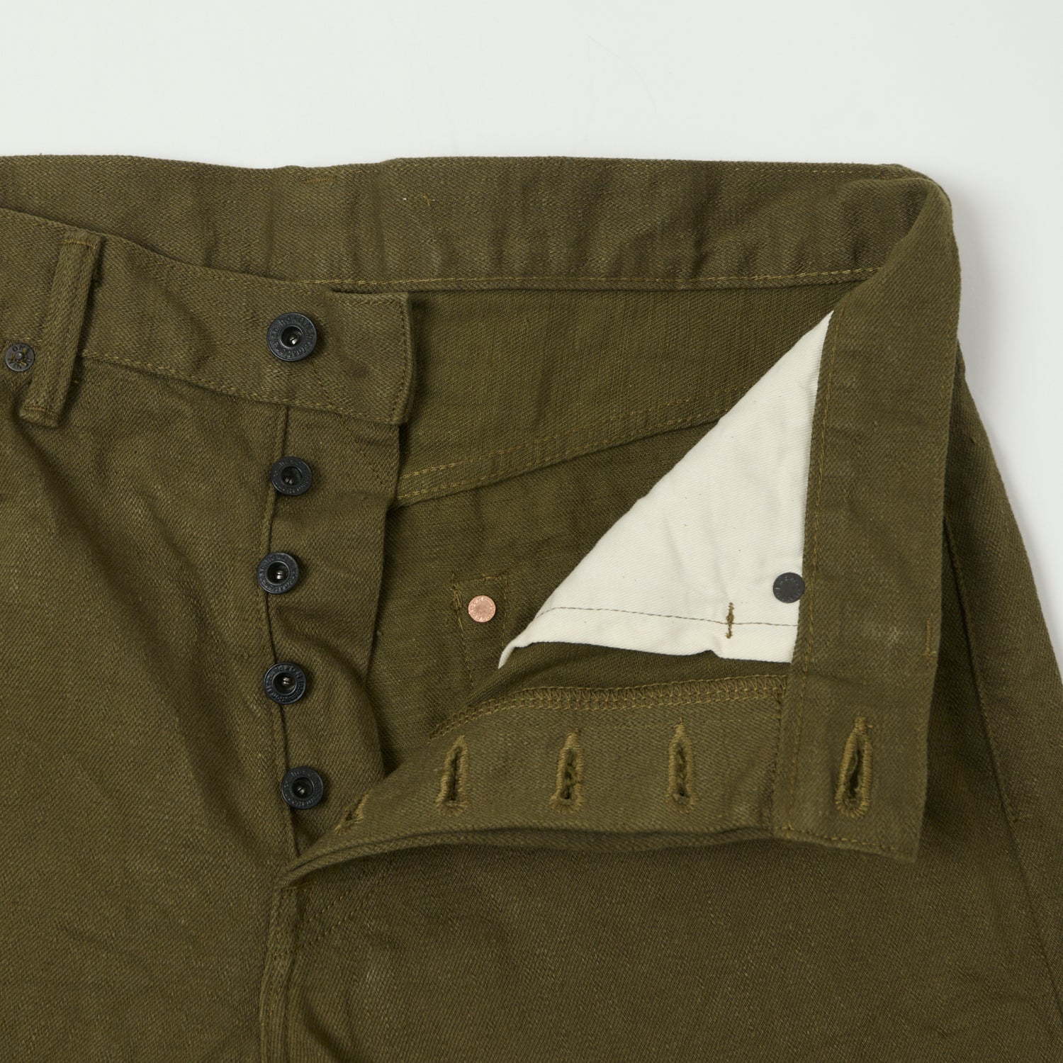 ONI 246 OLOL 'Warp and Weft' 12oz Relaxed Tapered Jeans for Men - Olive One Wash Denim Pants | Comfortable & Stylish Casual Wear for Everyday Outfits