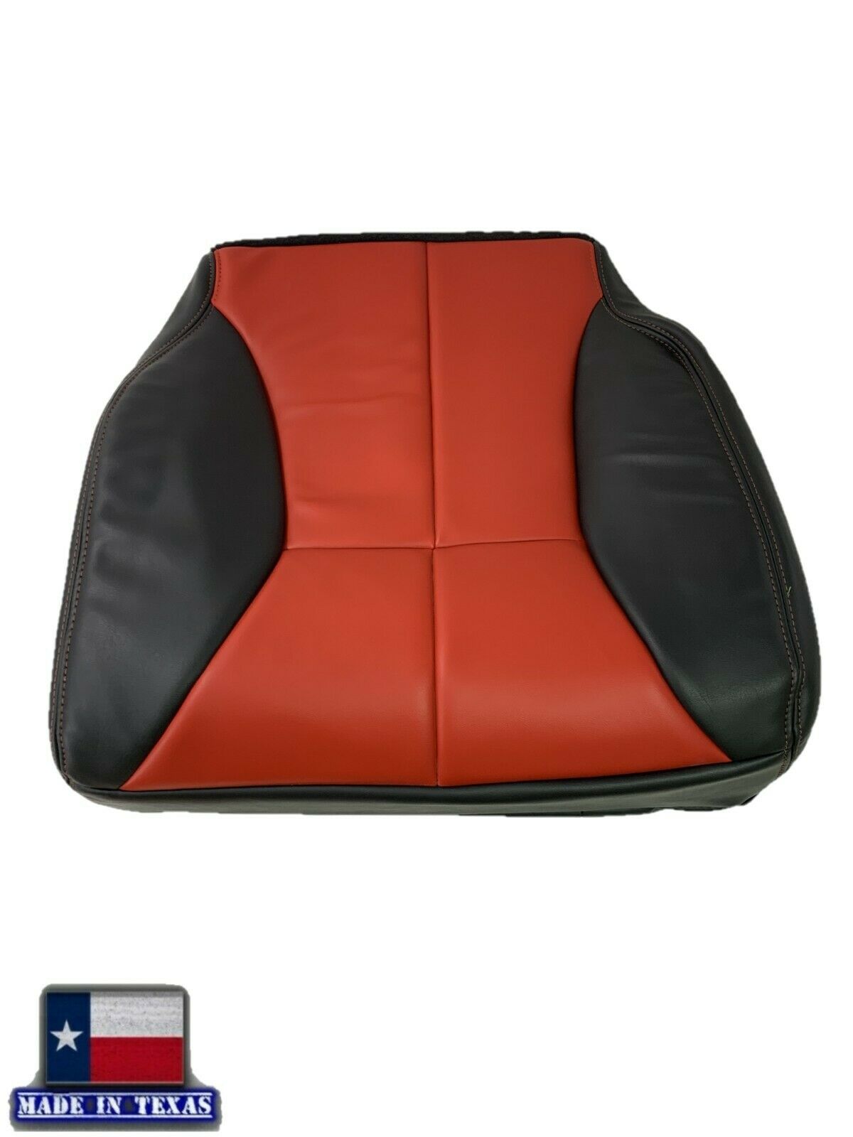 1998-2002 Dodge Ram 1500 2500 3500 Custom Agate Dark Gray & Red Leather Seat Covers with Red Stitching - Perfect for Truck Upgrades & Off-Road Adventures