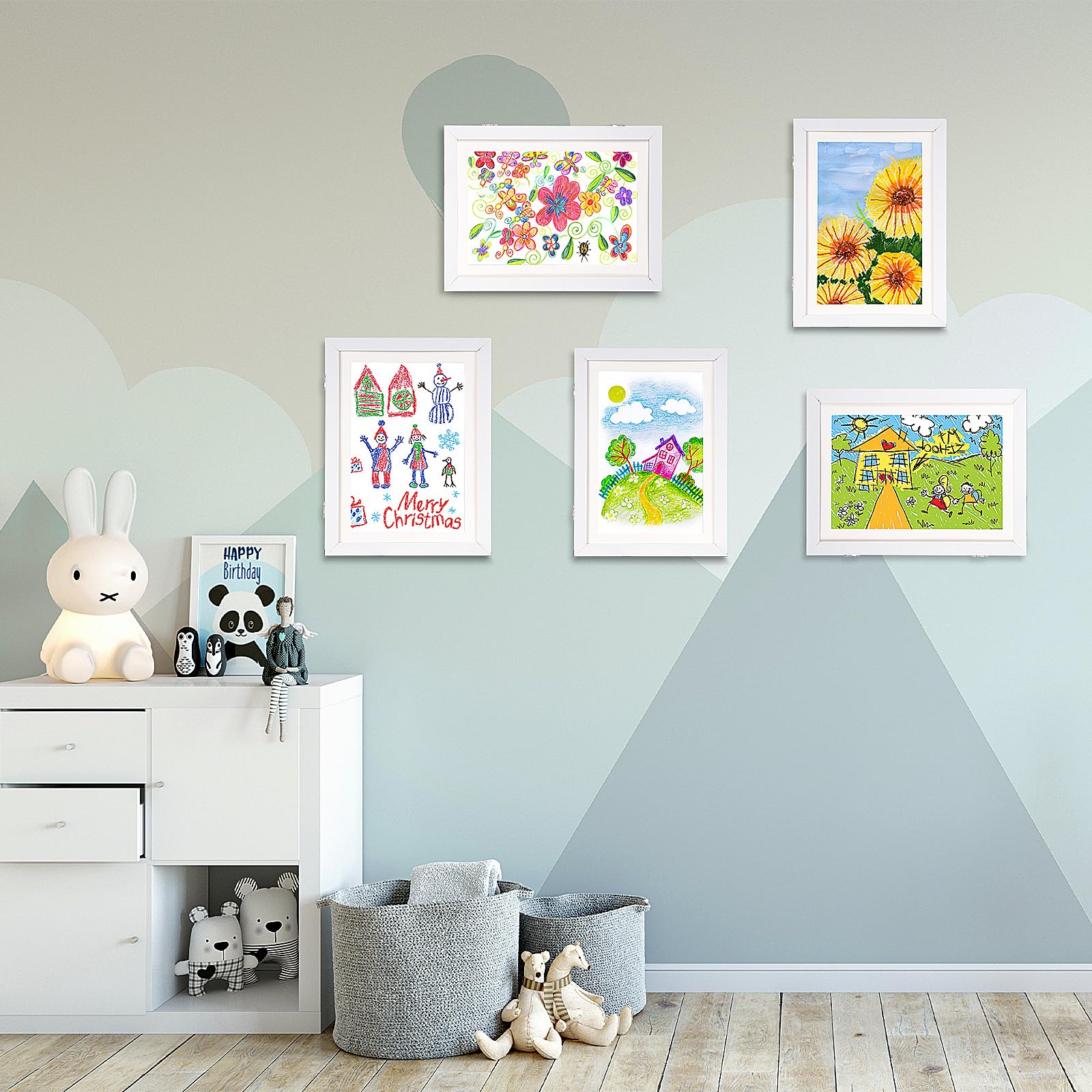 Kids Artwork Frames - Changeable Display Holds 100 A4 Pieces | White Picture Frames for Children's Drawings & Art Storage | Perfect for Home, Classroom & Gift Giving