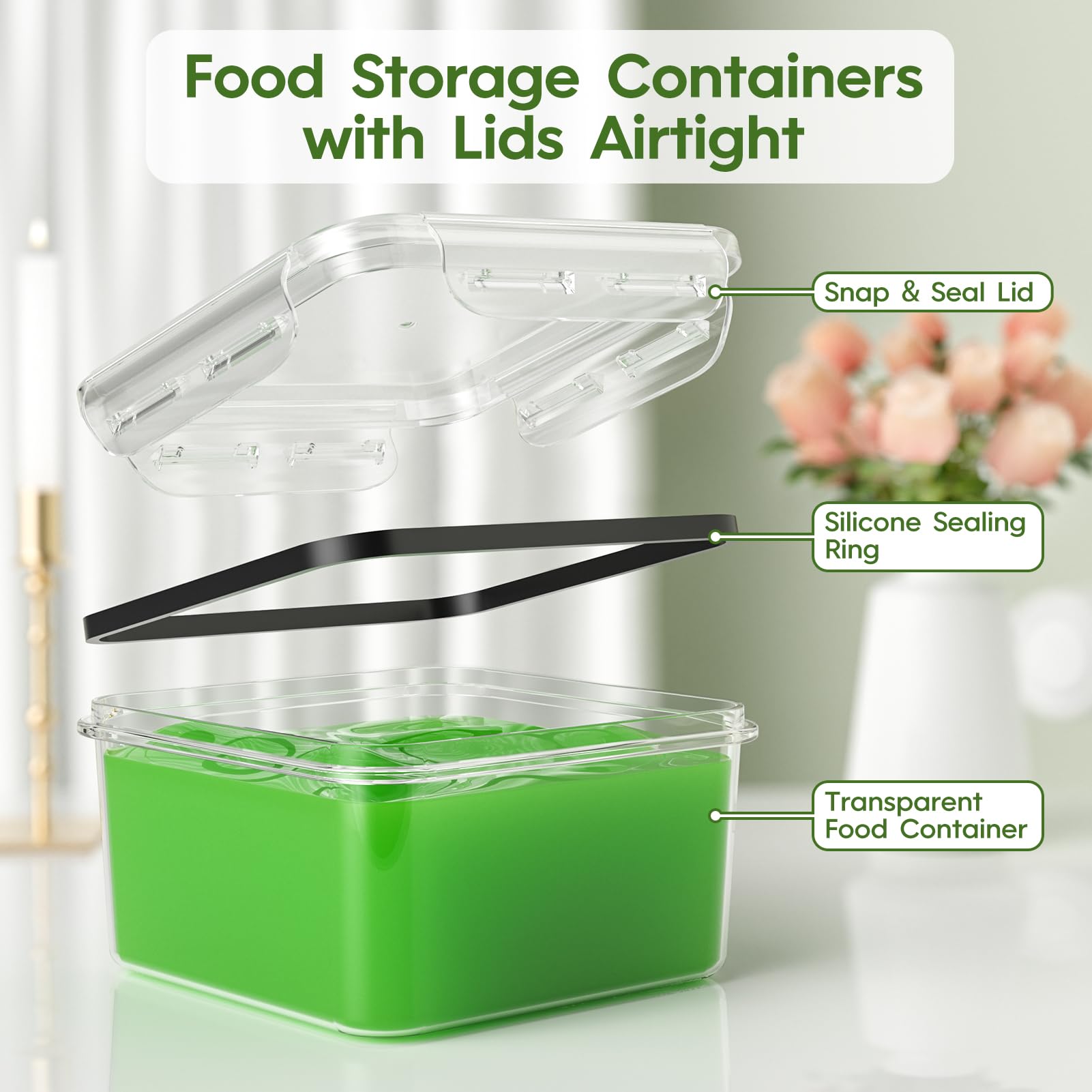 36-Piece BPA-Free Plastic Food Storage Containers Set with Lids (18 Containers & 18 Lids) - Leak Proof, Reusable Kitchen & Pantry Organization with Labels & Marker - Perfect for Meal Prep, Leftovers, and Bulk Food Storage
