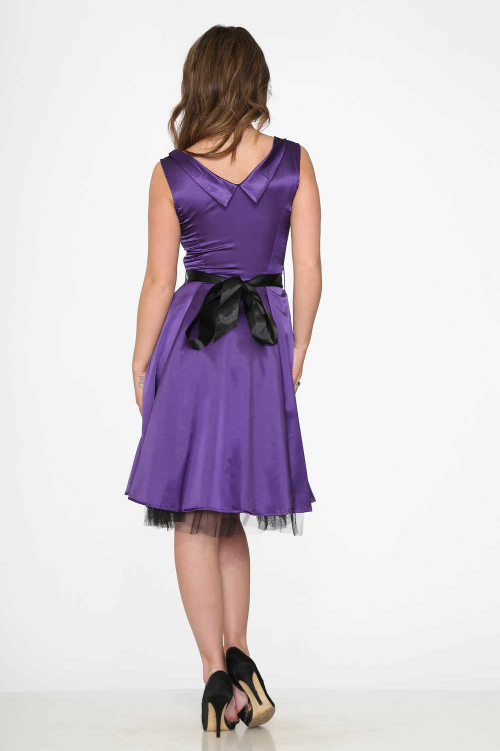 Elegant Purple Occasional Swing Dress for Women - Flowy A-Line Party Dress for Weddings, Dates & Special Events