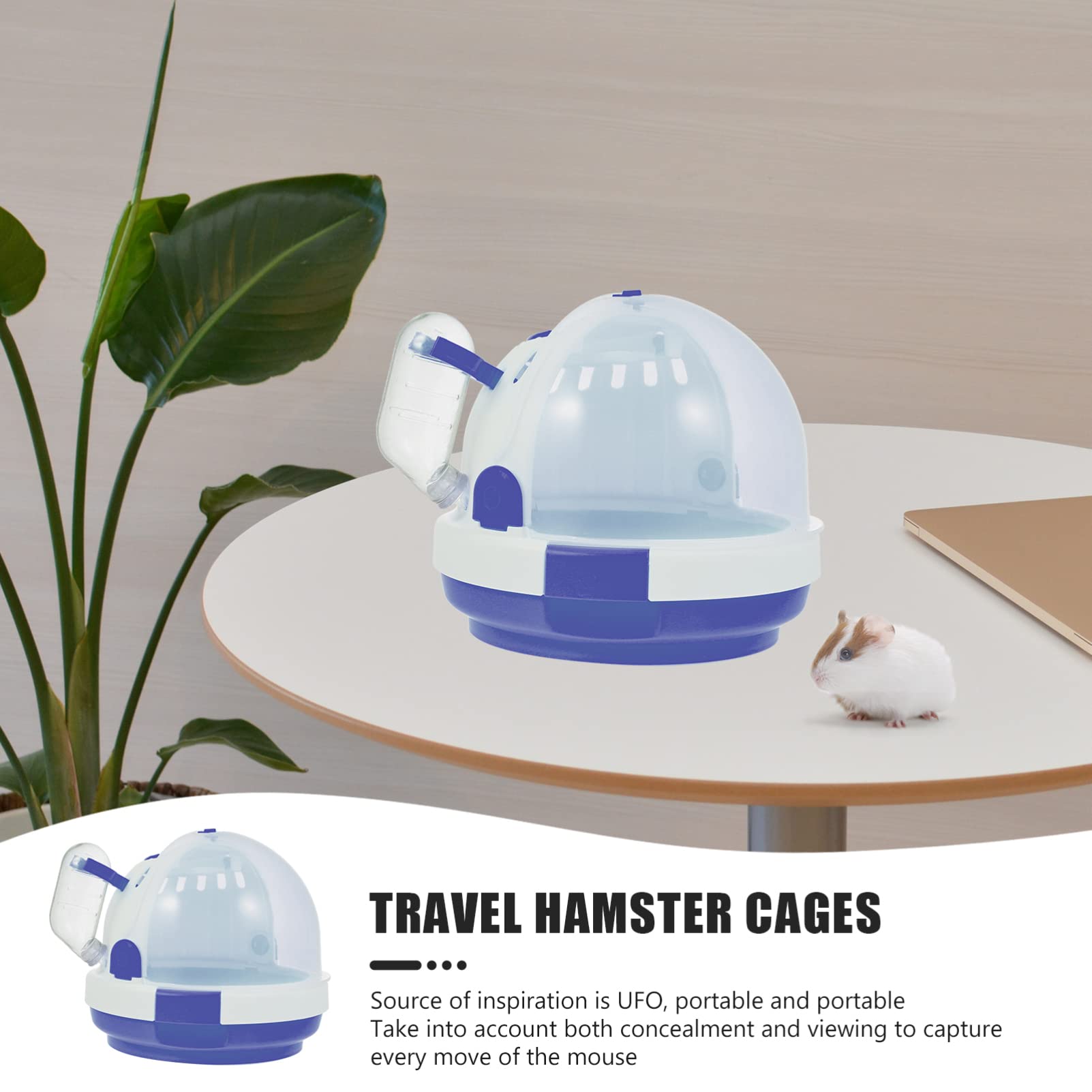 Balacoo Clear Small Animal Carrier - Hamster Cage, Bunny Harness, Mouse & Bird Travel Tote Bag with Water Bottle | Portable PP Plastic Pet Carrier for Travel, Vet Visits & Outdoor Adventures